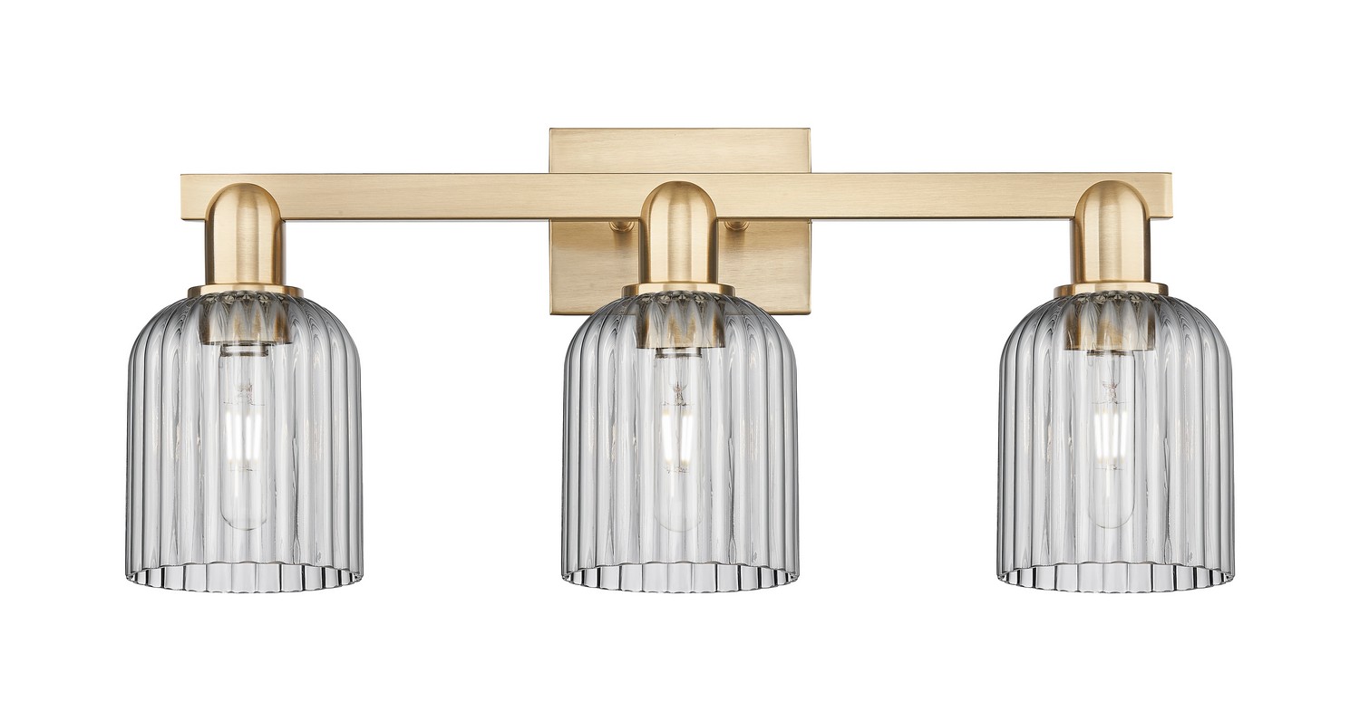 Three Light Bath Vanity by Innovations - Arcadia Collection, Champagne Bronze Finish - 716-3W-CB-G559-5SM