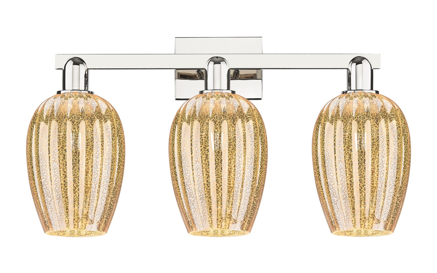 Three Light Bath Vanity by Innovations - Arcadia Collection, Polished Nickel Finish - 716-3W-PN-G457-6ME