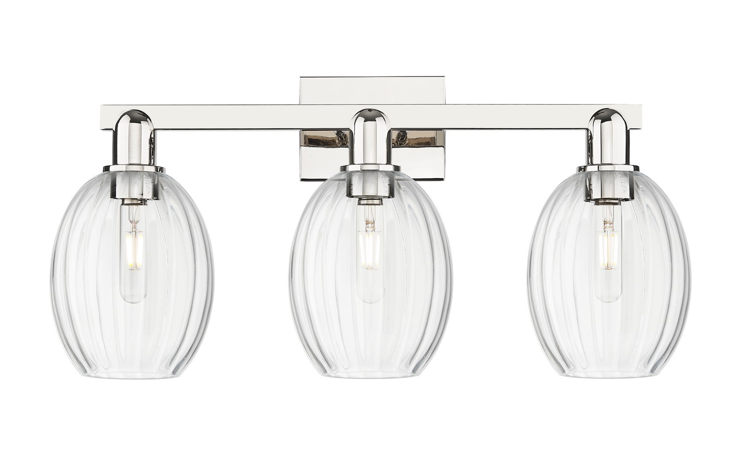 Three Light Bath Vanity by Innovations - Arcadia Collection, Polished Nickel Finish - 716-3W-PN-G459-6CL