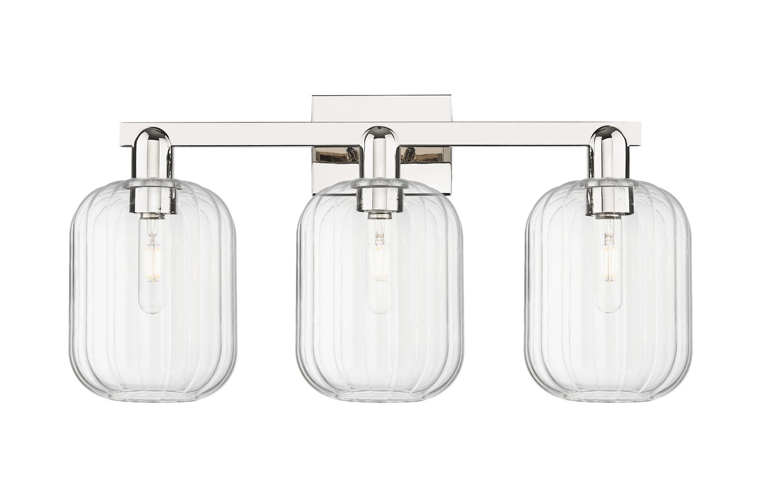 Three Light Bath Vanity by Innovations - Arcadia Collection, Polished Nickel Finish - 716-3W-PN-G460-7CL