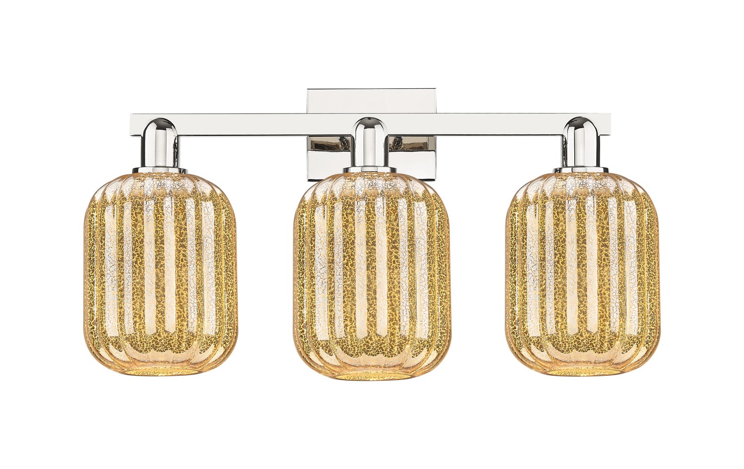 Three Light Bath Vanity by Innovations - Arcadia Collection, Polished Nickel Finish - 716-3W-PN-G460-7ME