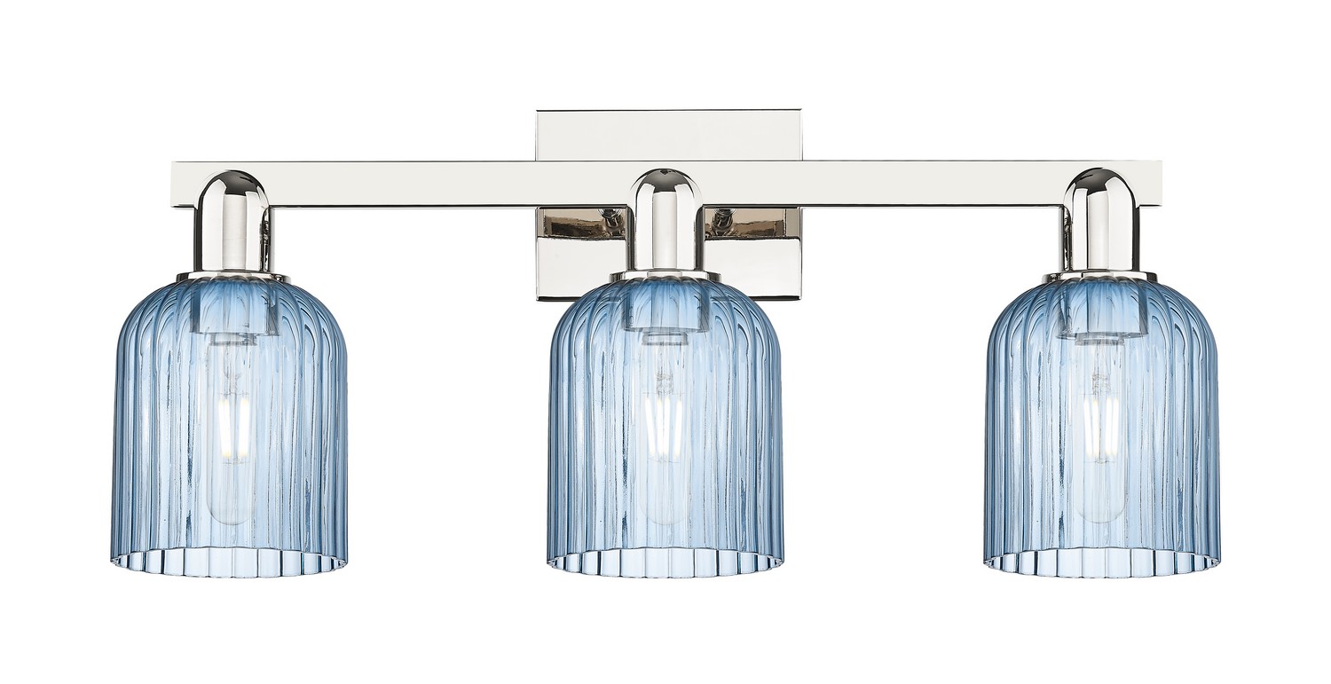 Three Light Bath Vanity by Innovations - Arcadia Collection, Polished Nickel Finish - 716-3W-PN-G559-5BL