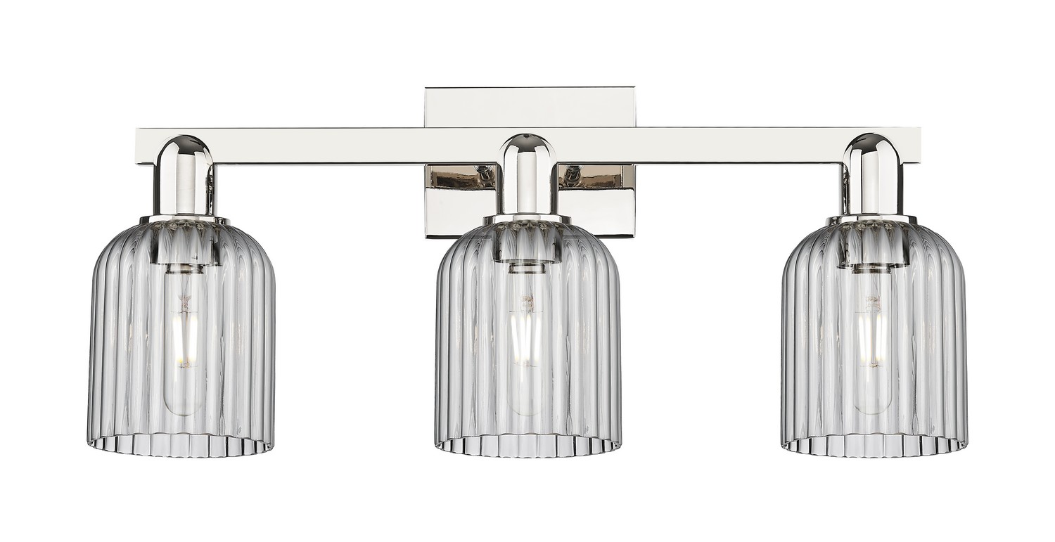 Three Light Bath Vanity by Innovations - Arcadia Collection, Polished Nickel Finish - 716-3W-PN-G559-5SM