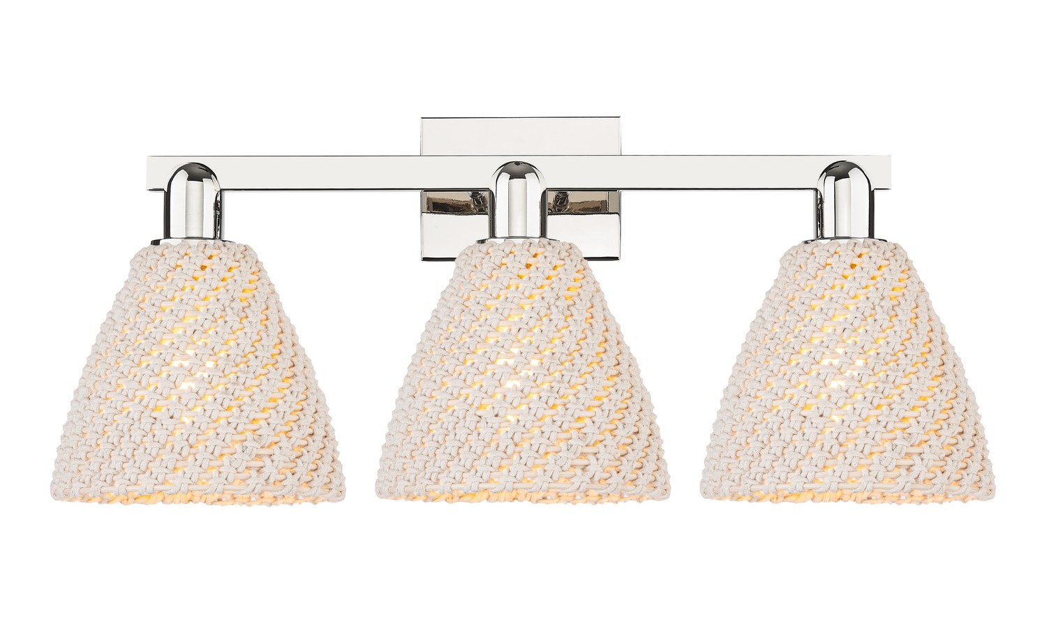 Three Light Bath Vanity by Innovations - Arcadia Collection, Polished Nickel Finish - 716-3W-PN-NBD-75-NAT