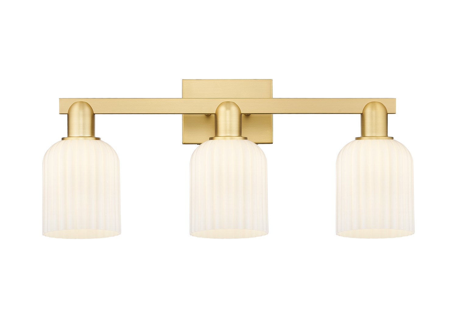 Three Light Bath Vanity by Innovations - Arcadia Collection, Satin Gold Finish - 716-3W-SG-G559-5GWH