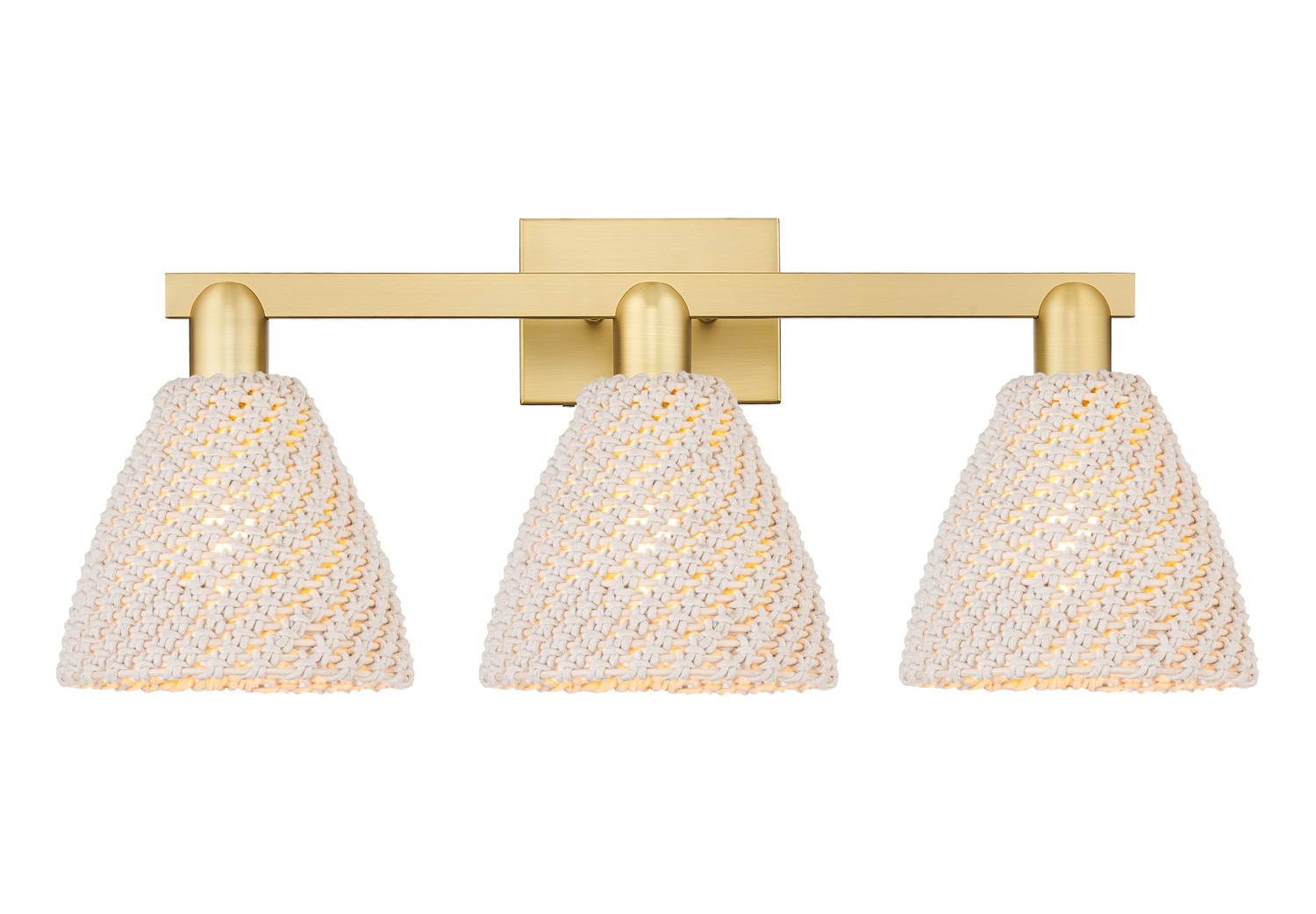 Three Light Bath Vanity by Innovations - Arcadia Collection, Satin Gold Finish - 716-3W-SG-NBD-75-NAT