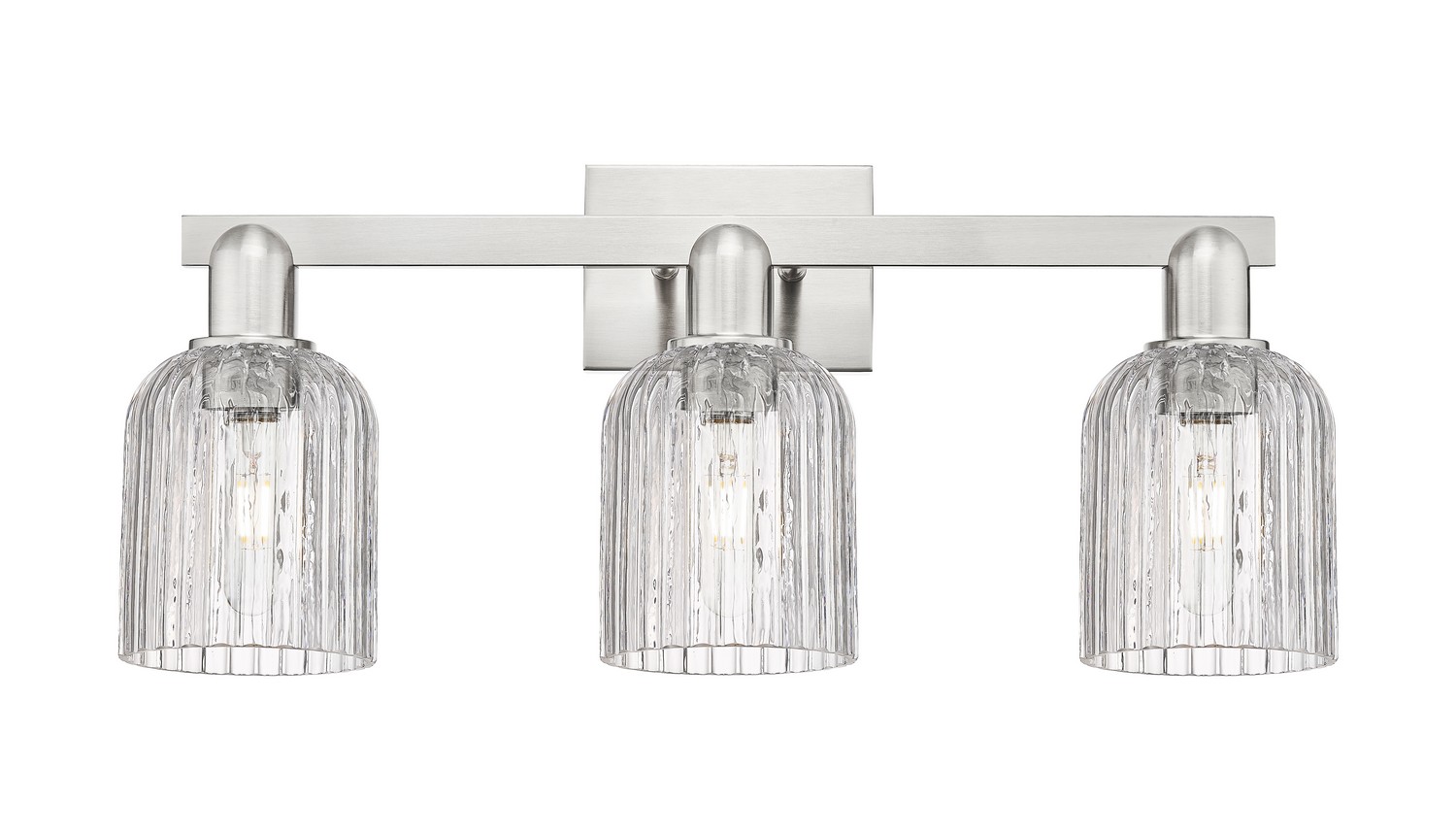 Three Light Bath Vanity by Innovations - Arcadia Collection, Brushed Satin Nickel Finish - 716-3W-SN-G559-5CL
