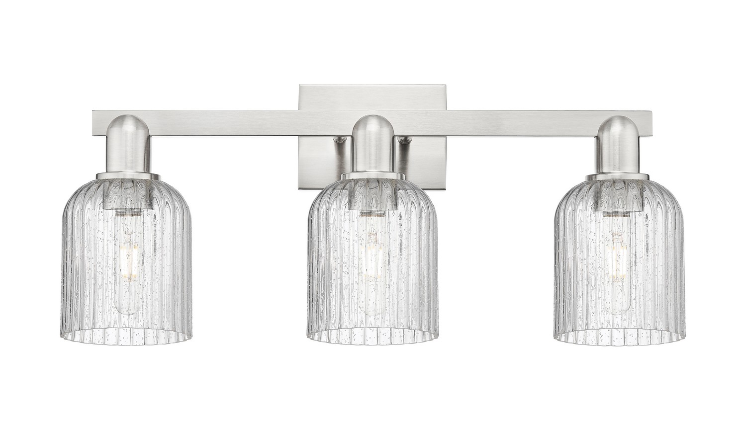 Three Light Bath Vanity by Innovations - Arcadia Collection, Brushed Satin Nickel Finish - 716-3W-SN-G559-5SDY