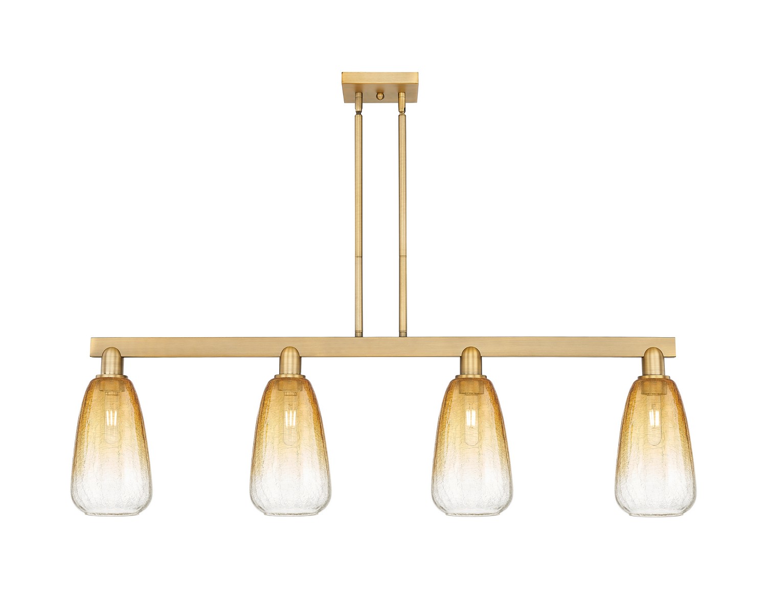 Four Light Island Pendant by Innovations - Arcadia Collection, Brushed Brass Finish - 716-4I-BB-G480-6AM