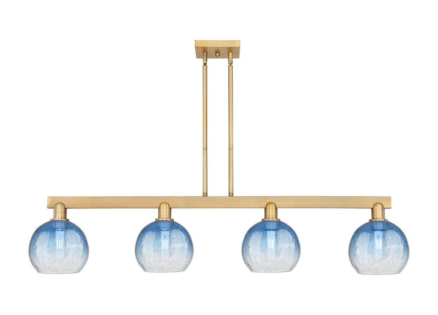 Four Light Island Pendant by Innovations - Arcadia Collection, Brushed Brass Finish - 716-4I-BB-G483-8SB