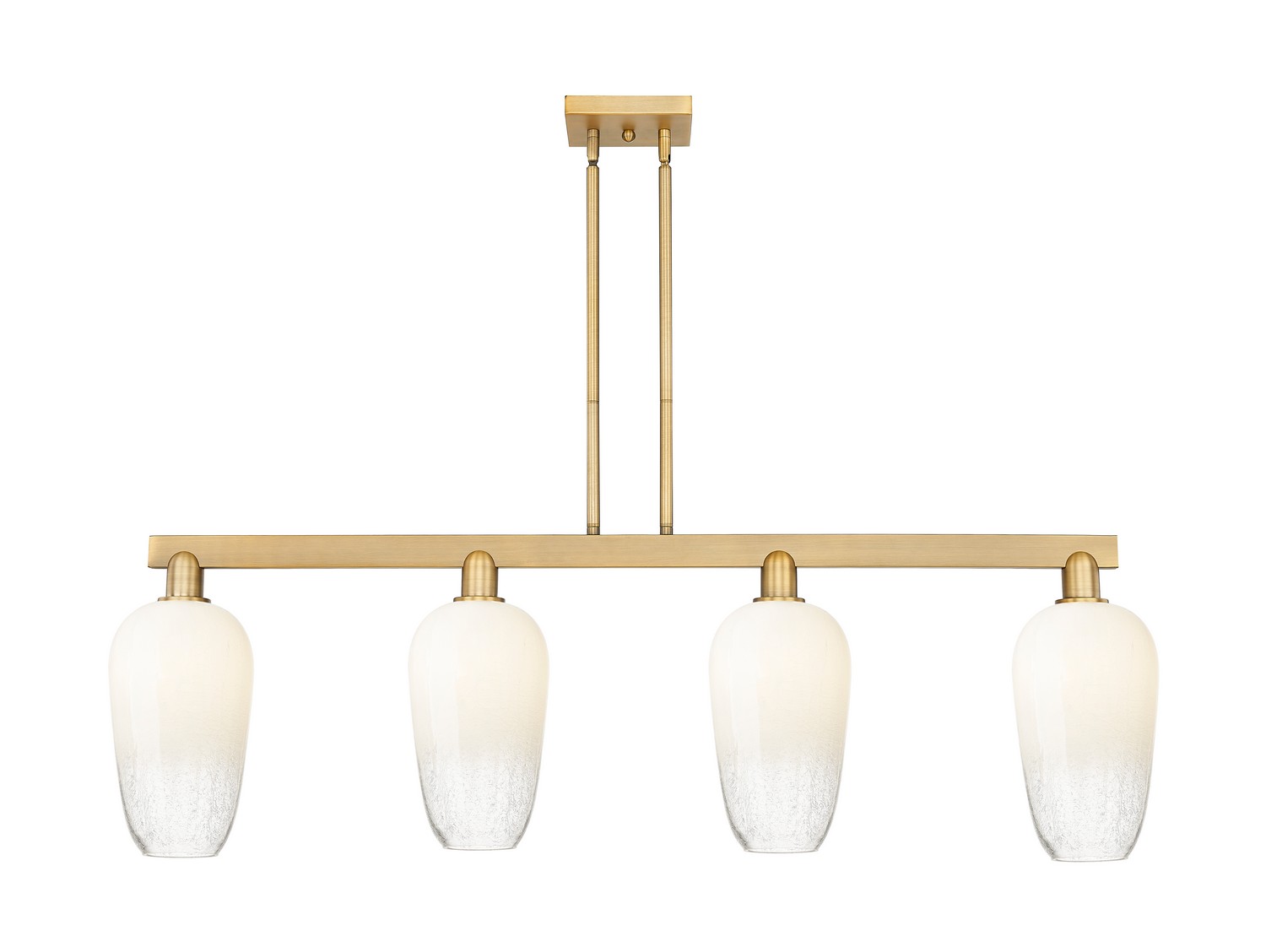 Four Light Island Pendant by Innovations - Arcadia Collection, Brushed Brass Finish - 716-4I-BB-G484-7OP