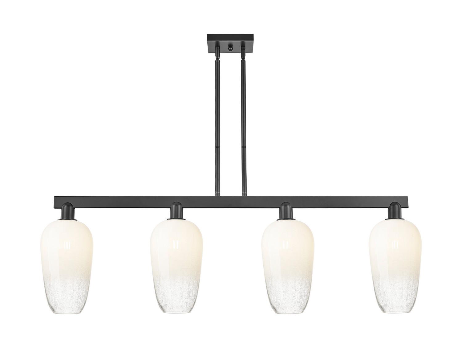 Four Light Island Pendant by Innovations - Arcadia Collection, Matte Black Finish - 716-4I-BK-G484-7OP