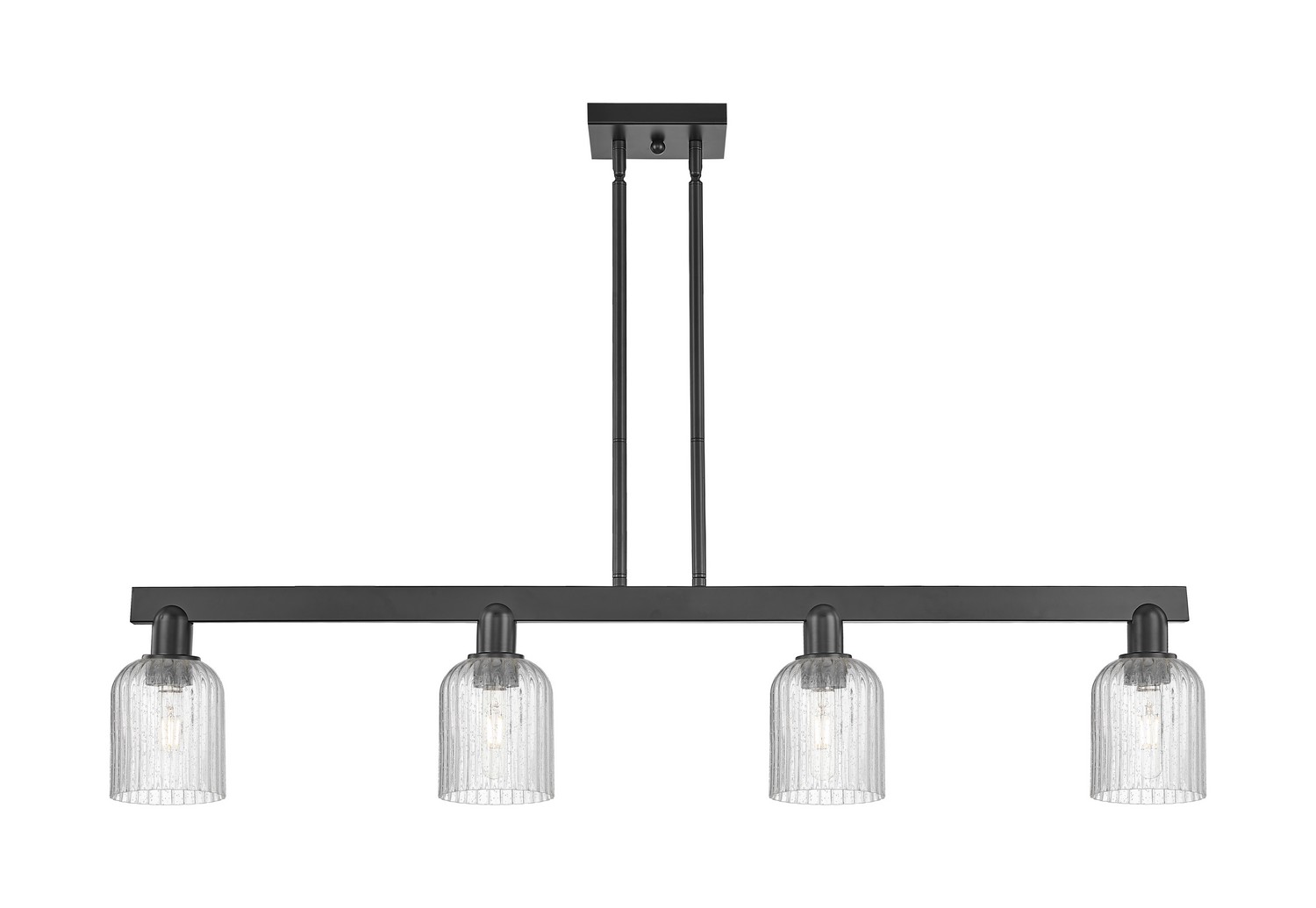 Four Light Island Pendant by Innovations - Arcadia Collection, Matte Black Finish - 716-4I-BK-G559-5SDY