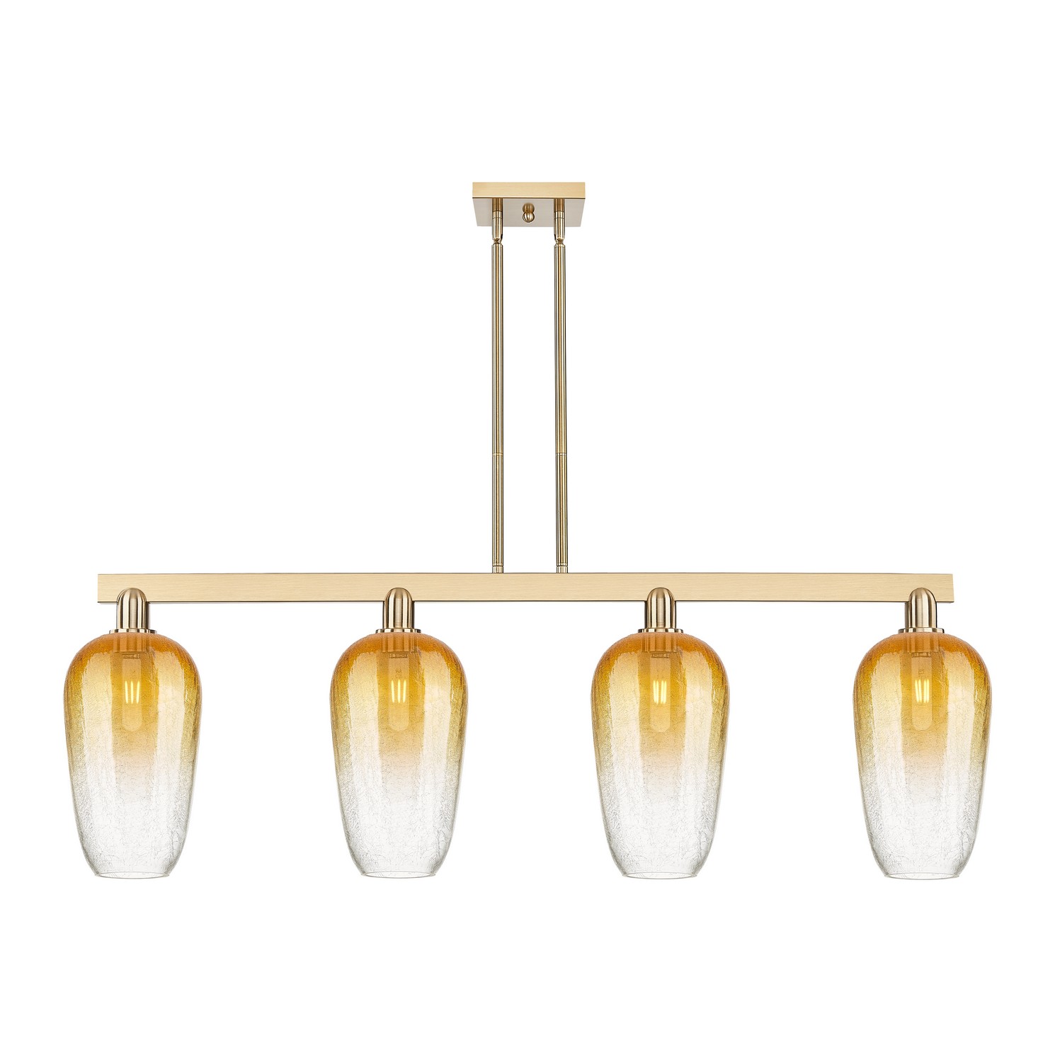 Four Light Island Pendant by Innovations - Arcadia Collection, Champagne Bronze Finish - 716-4I-CB-G484-7AM