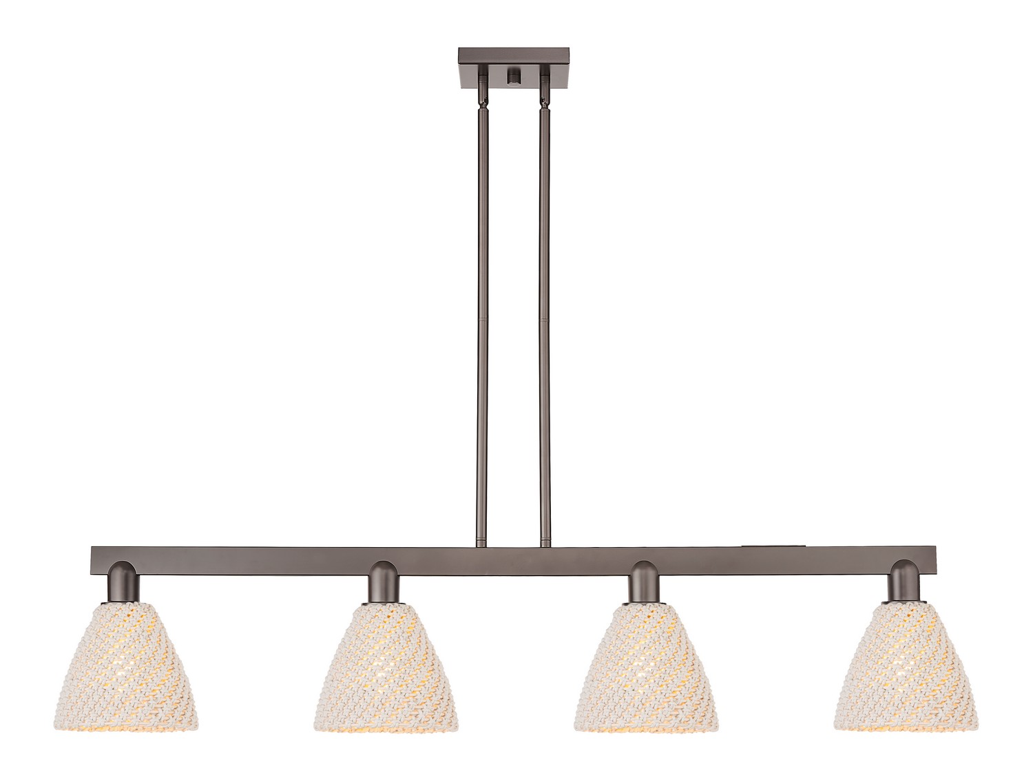 Four Light Island Pendant by Innovations - Arcadia Collection, Oil Rubbed Bronze Finish - 716-4I-OB-NBD-75-NAT