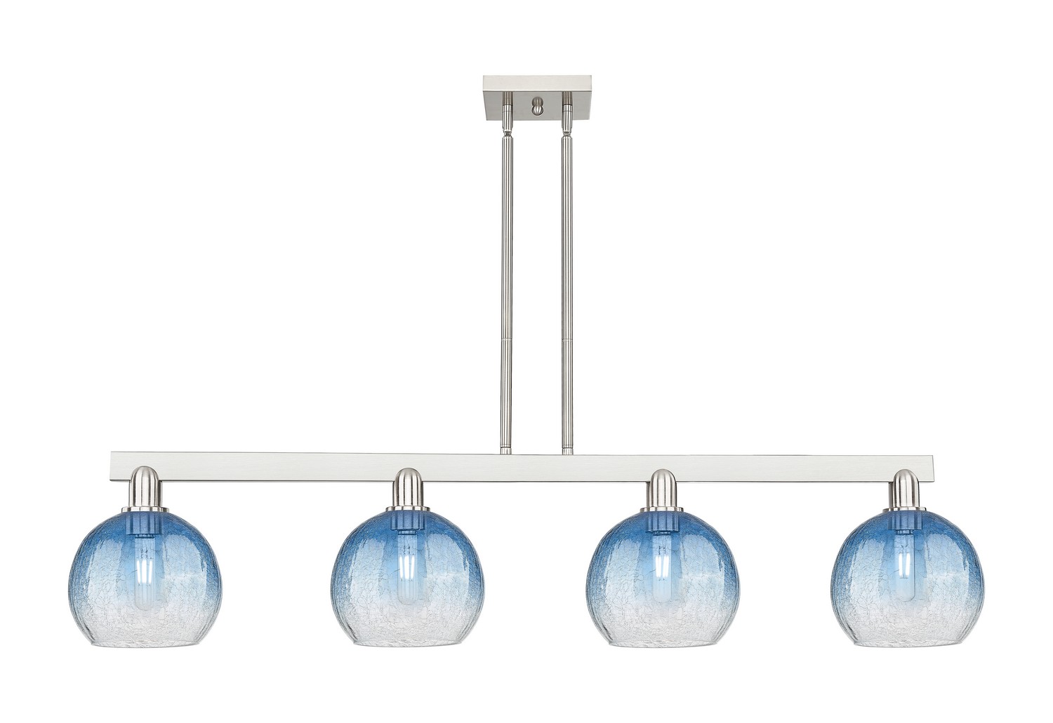 Four Light Island Pendant by Innovations - Arcadia Collection, Brushed Satin Nickel Finish - 716-4I-SN-G483-8SB
