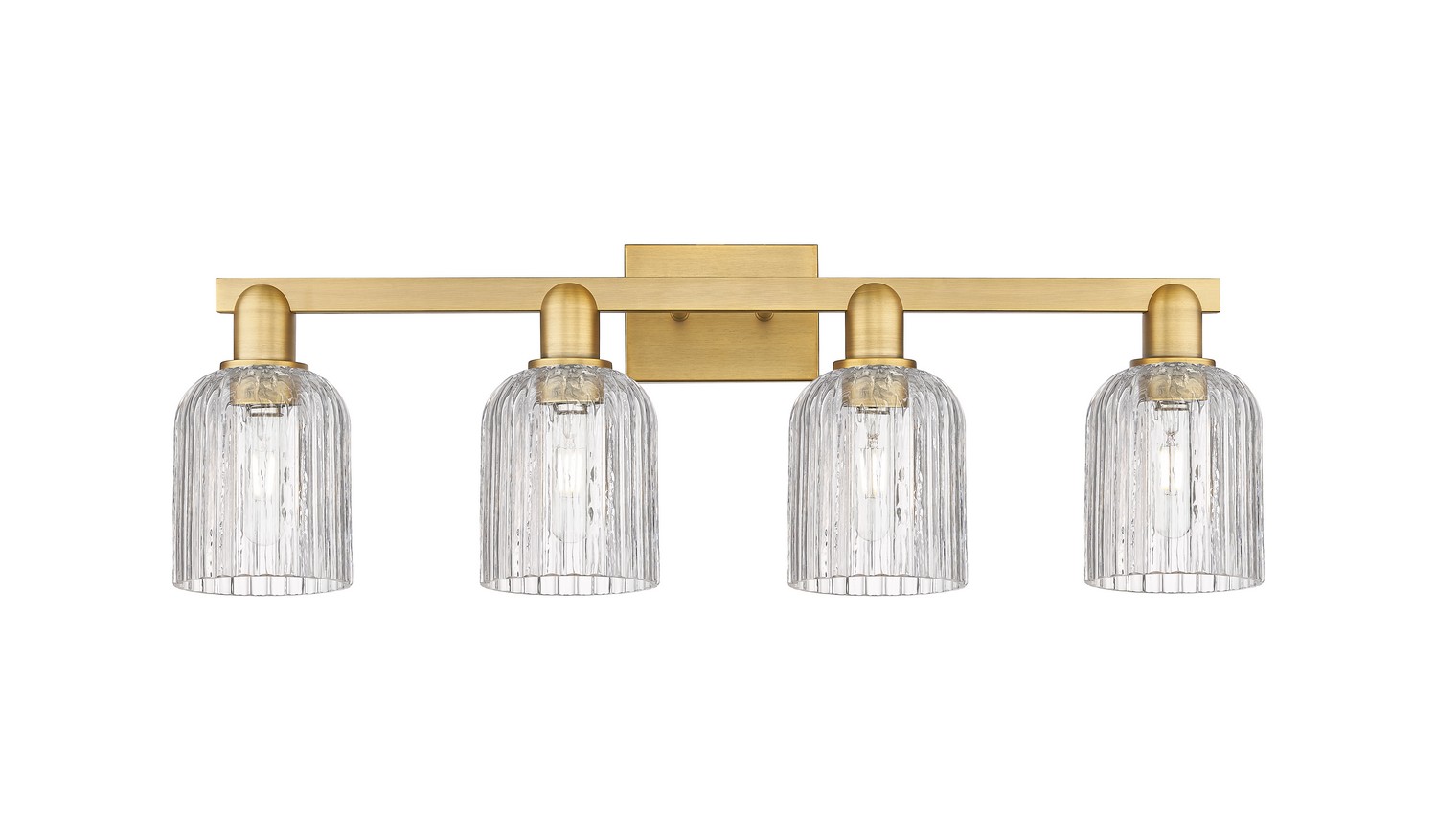 Four Light Bath Vanity by Innovations - Arcadia Collection, Brushed Brass Finish - 716-4W-BB-G559-5CL