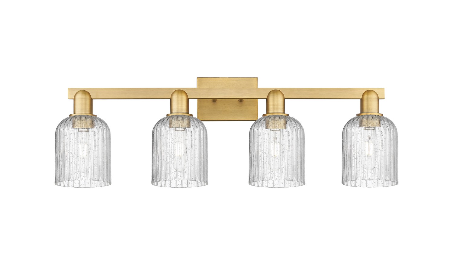 Four Light Bath Vanity by Innovations - Arcadia Collection, Brushed Brass Finish - 716-4W-BB-G559-5SDY