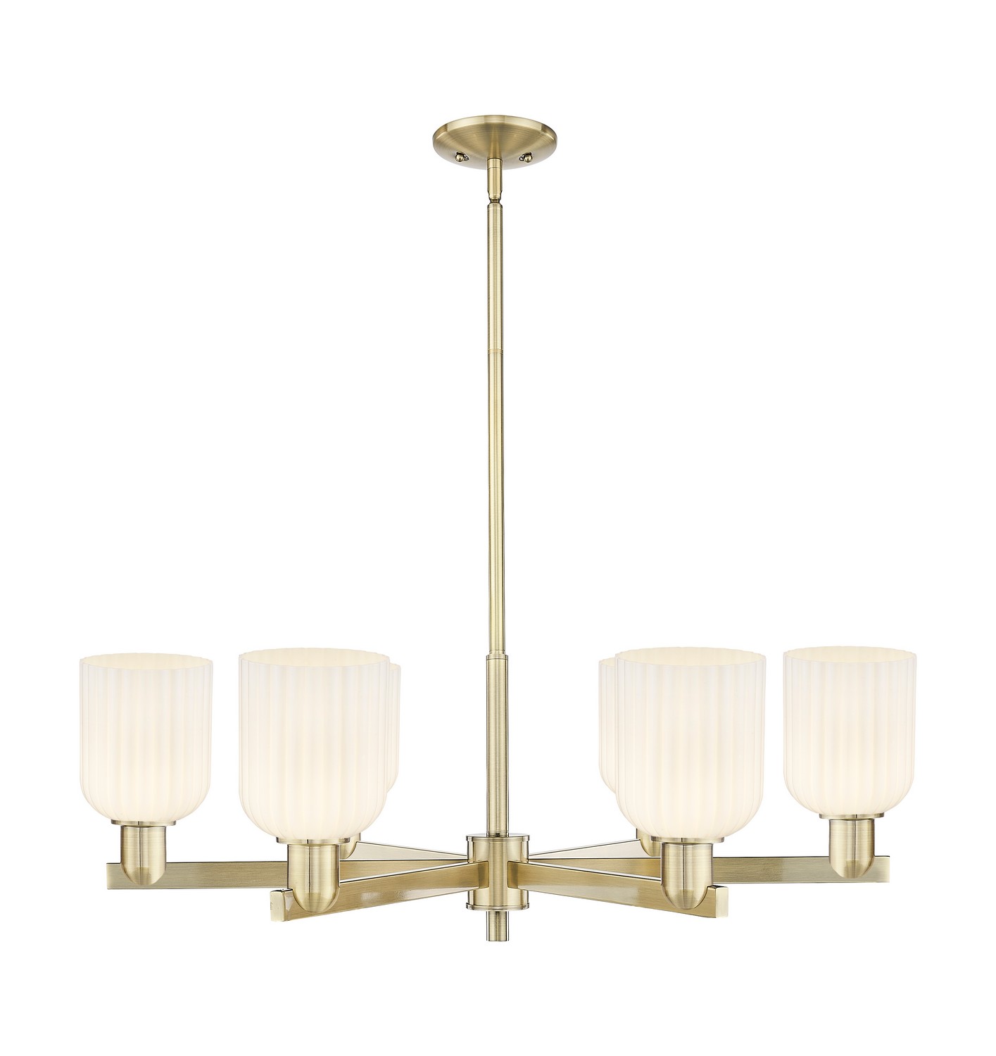 Six Light Chandelier by Innovations - Arcadia Collection, Antique Brass Finish - 716-6CR-AB-G559-5GWH
