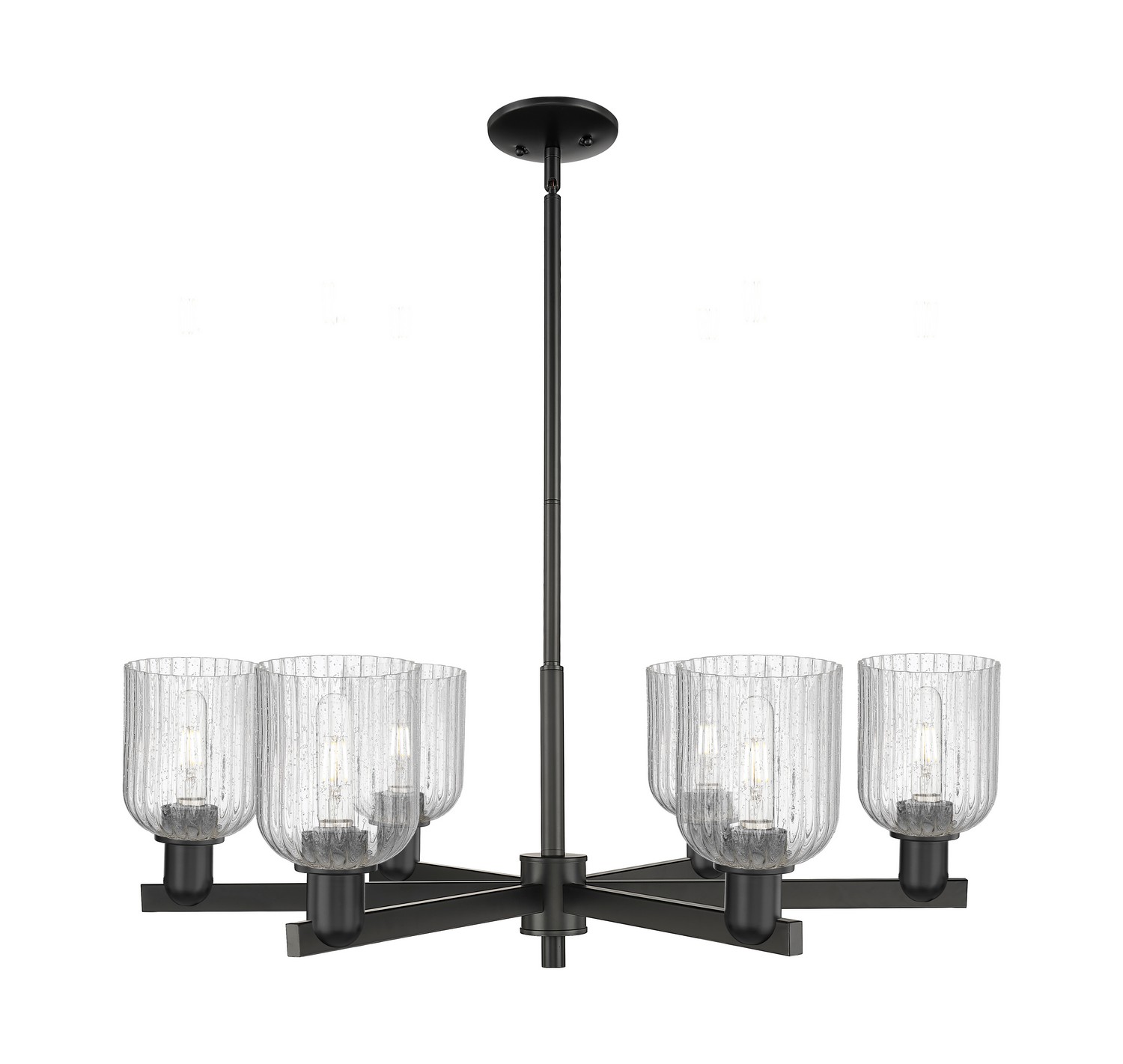 Six Light Chandelier by Innovations - Arcadia Collection, Matte Black Finish - 716-6CR-BK-G559-5SDY