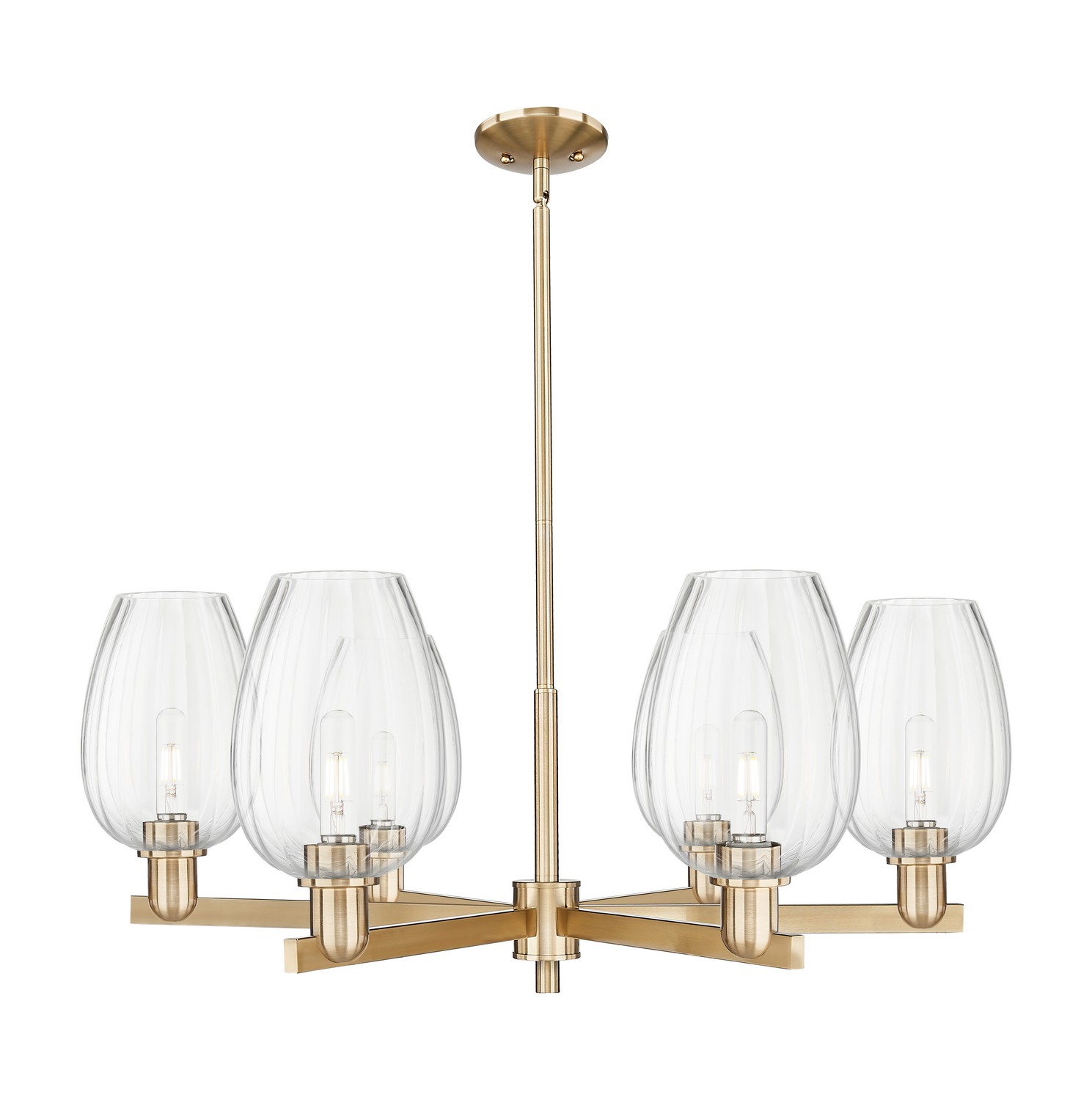 Six Light Chandelier by Innovations - Arcadia Collection, Champagne Bronze Finish - 716-6CR-CB-G457-6CL