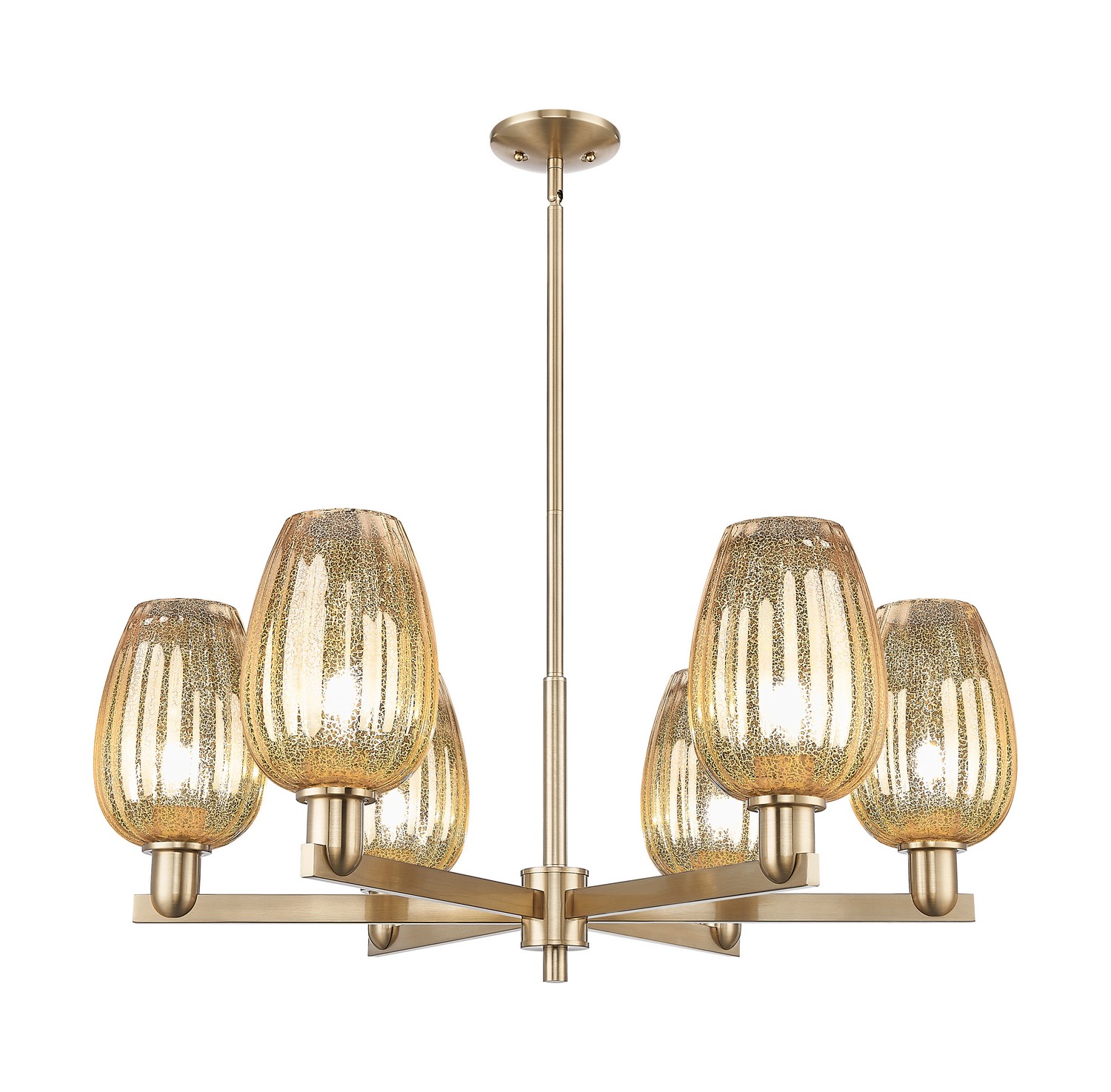 Six Light Chandelier by Innovations - Arcadia Collection, Champagne Bronze Finish - 716-6CR-CB-G457-6ME