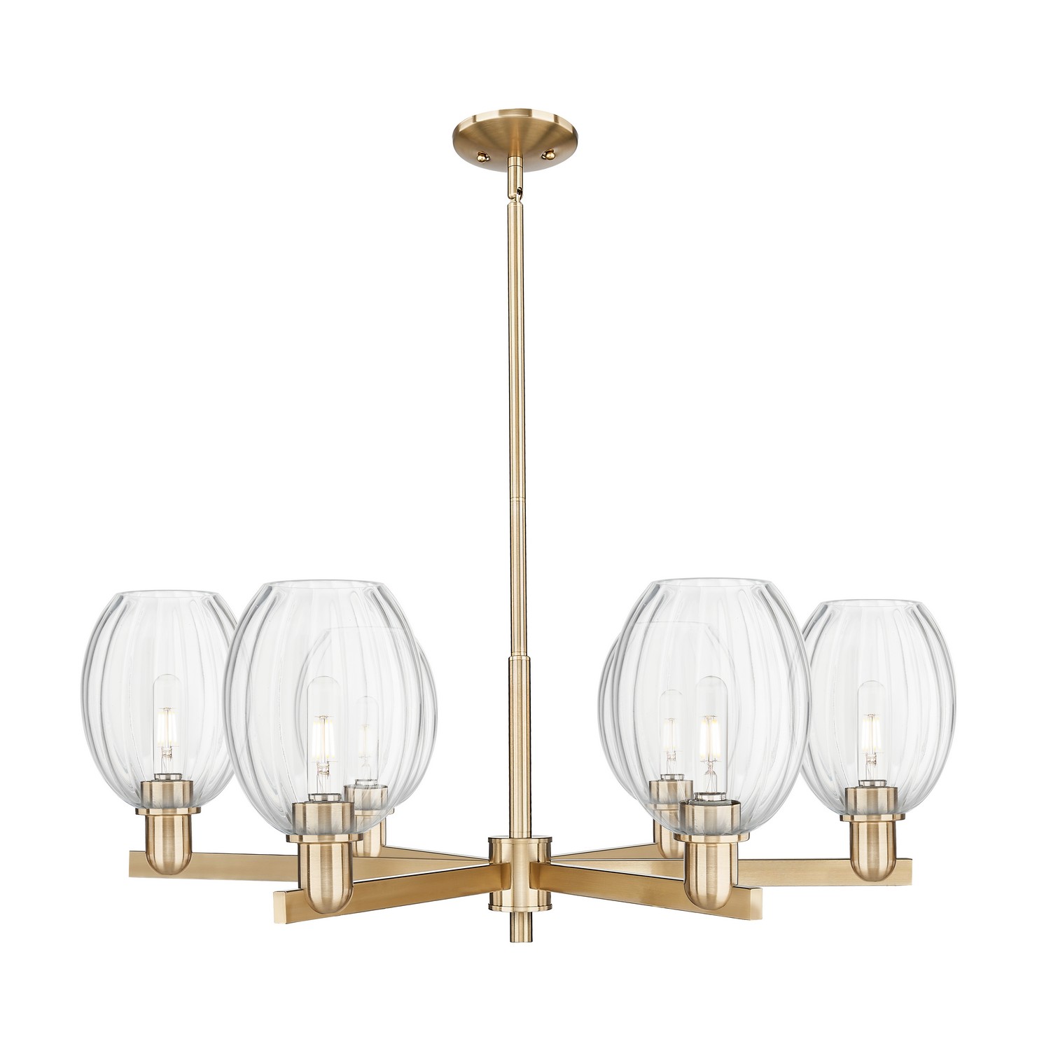 Six Light Chandelier by Innovations - Arcadia Collection, Champagne Bronze Finish - 716-6CR-CB-G459-6CL