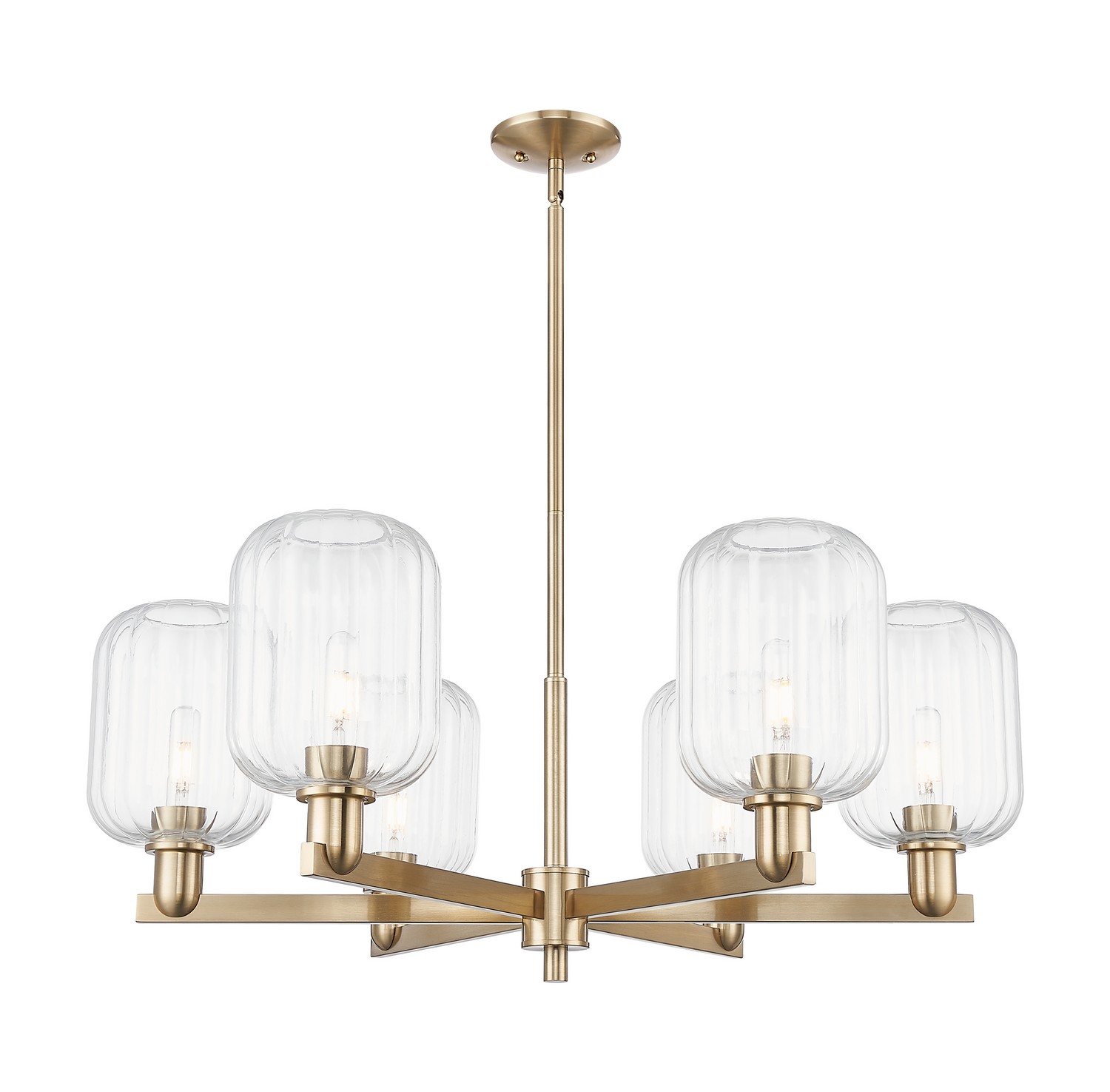 Six Light Chandelier by Innovations - Arcadia Collection, Champagne Bronze Finish - 716-6CR-CB-G460-7CL