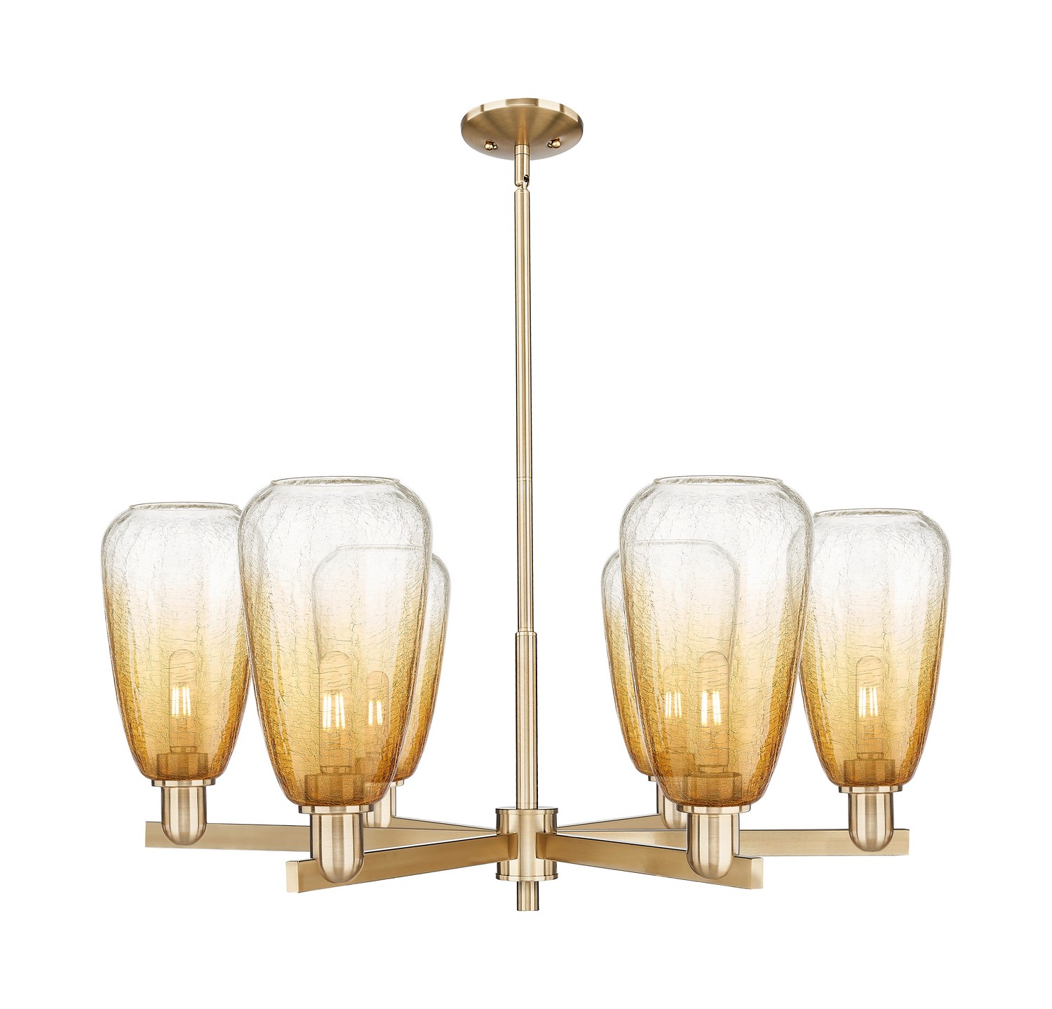Six Light Chandelier by Innovations - Arcadia Collection, Champagne Bronze Finish - 716-6CR-CB-G480-6AM