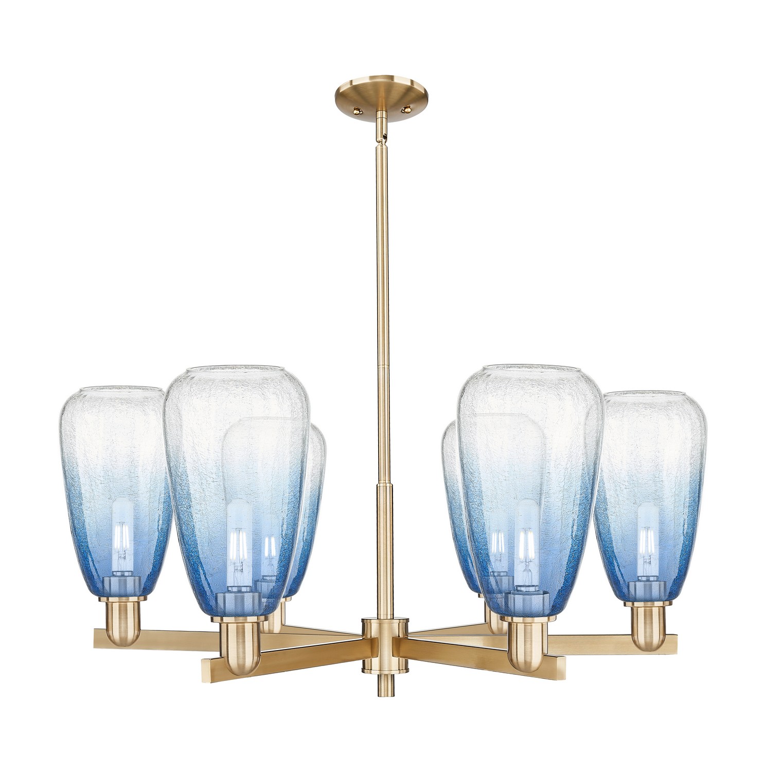 Six Light Chandelier by Innovations - Arcadia Collection, Champagne Bronze Finish - 716-6CR-CB-G480-6SB