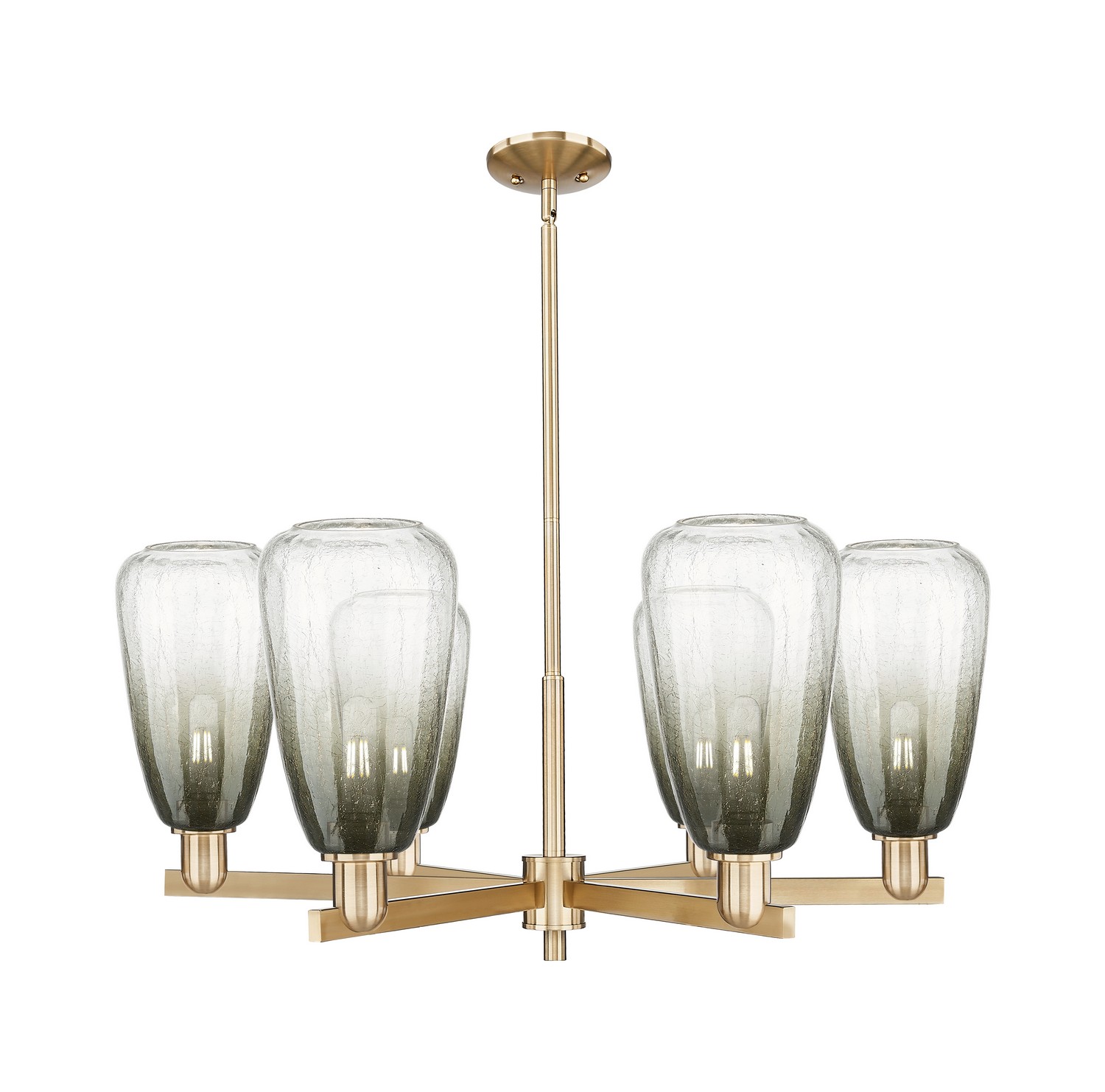 Six Light Chandelier by Innovations - Arcadia Collection, Champagne Bronze Finish - 716-6CR-CB-G480-6SL
