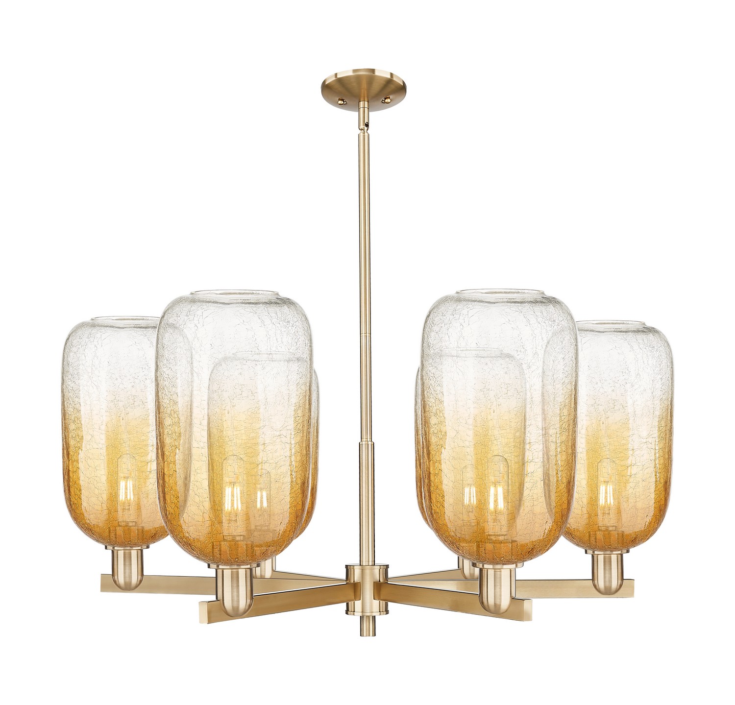 Six Light Chandelier by Innovations - Arcadia Collection, Champagne Bronze Finish - 716-6CR-CB-G482-7AM