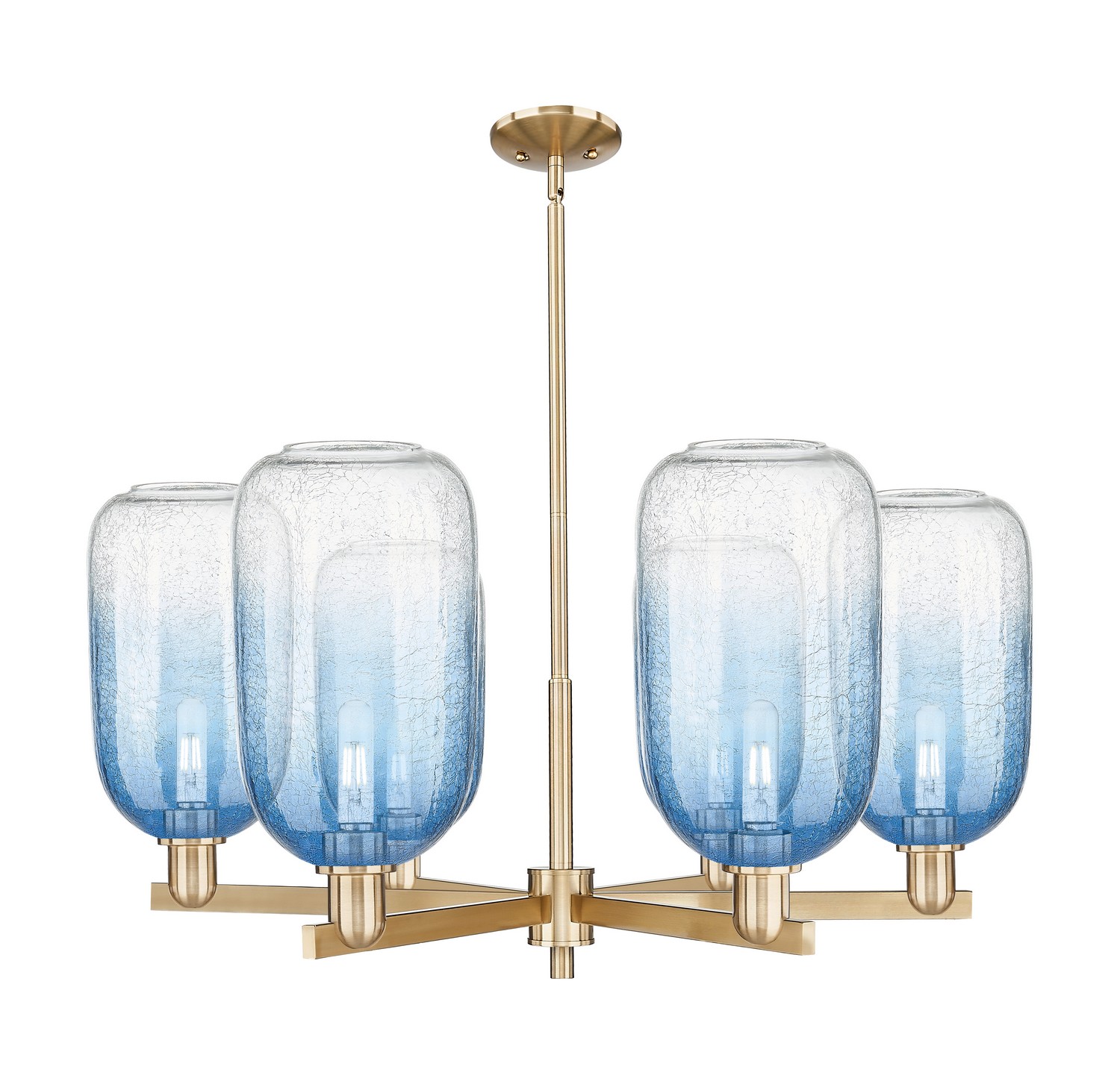 Six Light Chandelier by Innovations - Arcadia Collection, Champagne Bronze Finish - 716-6CR-CB-G482-7SB
