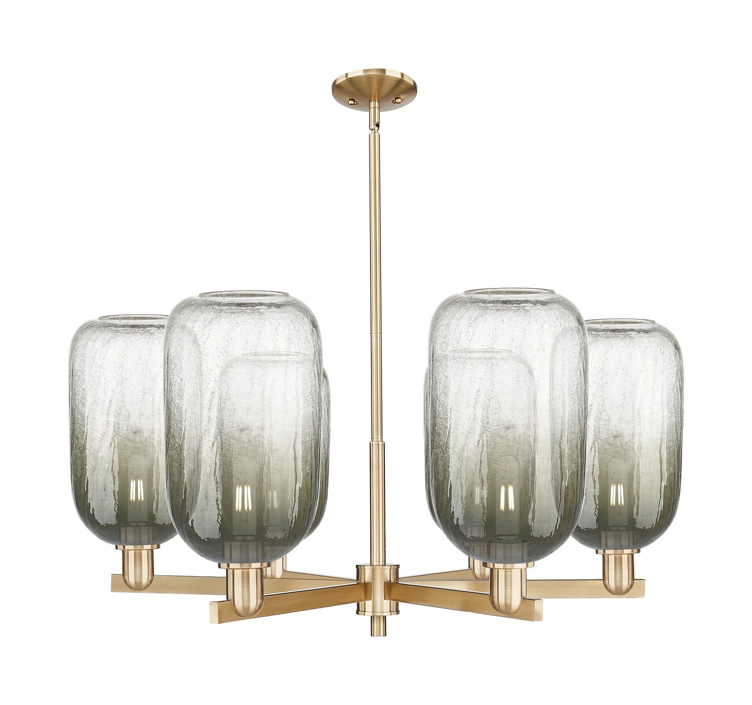Six Light Chandelier by Innovations - Arcadia Collection, Champagne Bronze Finish - 716-6CR-CB-G482-7SL