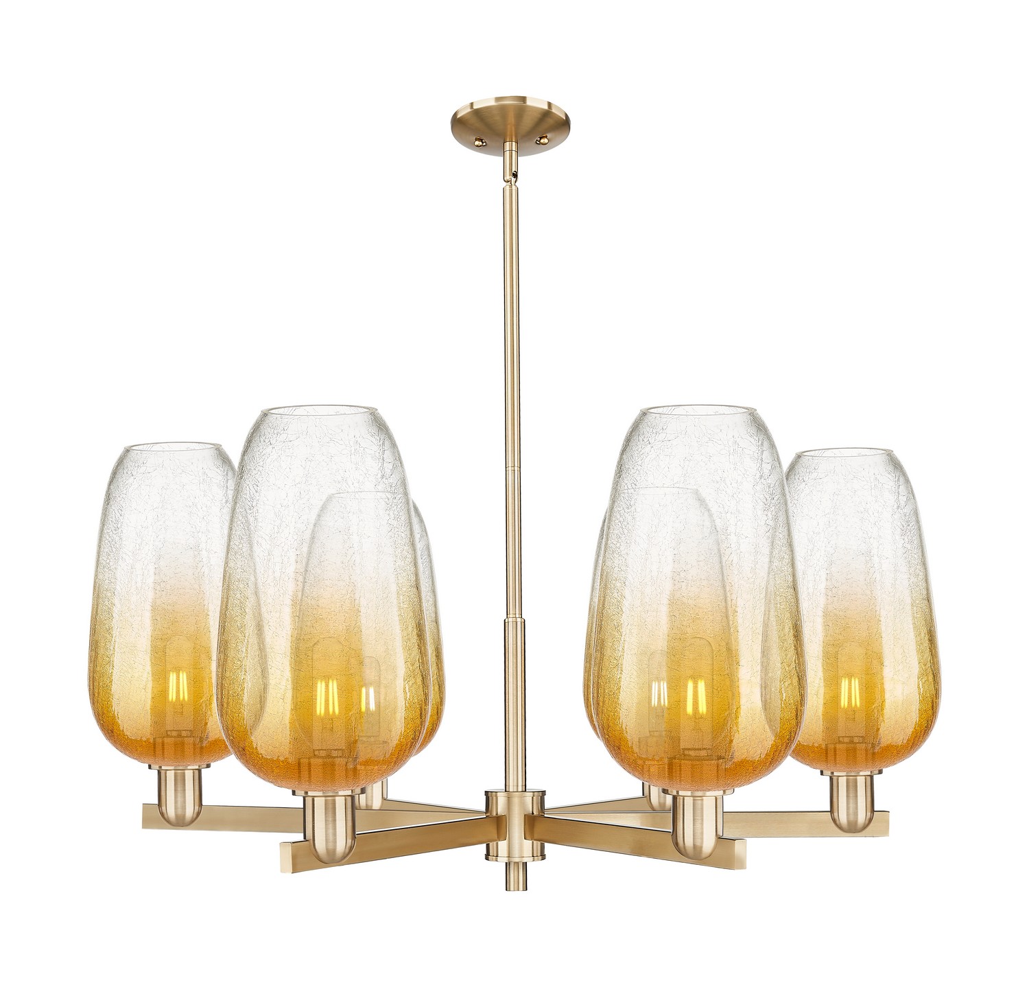 Six Light Chandelier by Innovations - Arcadia Collection, Champagne Bronze Finish - 716-6CR-CB-G484-7AM