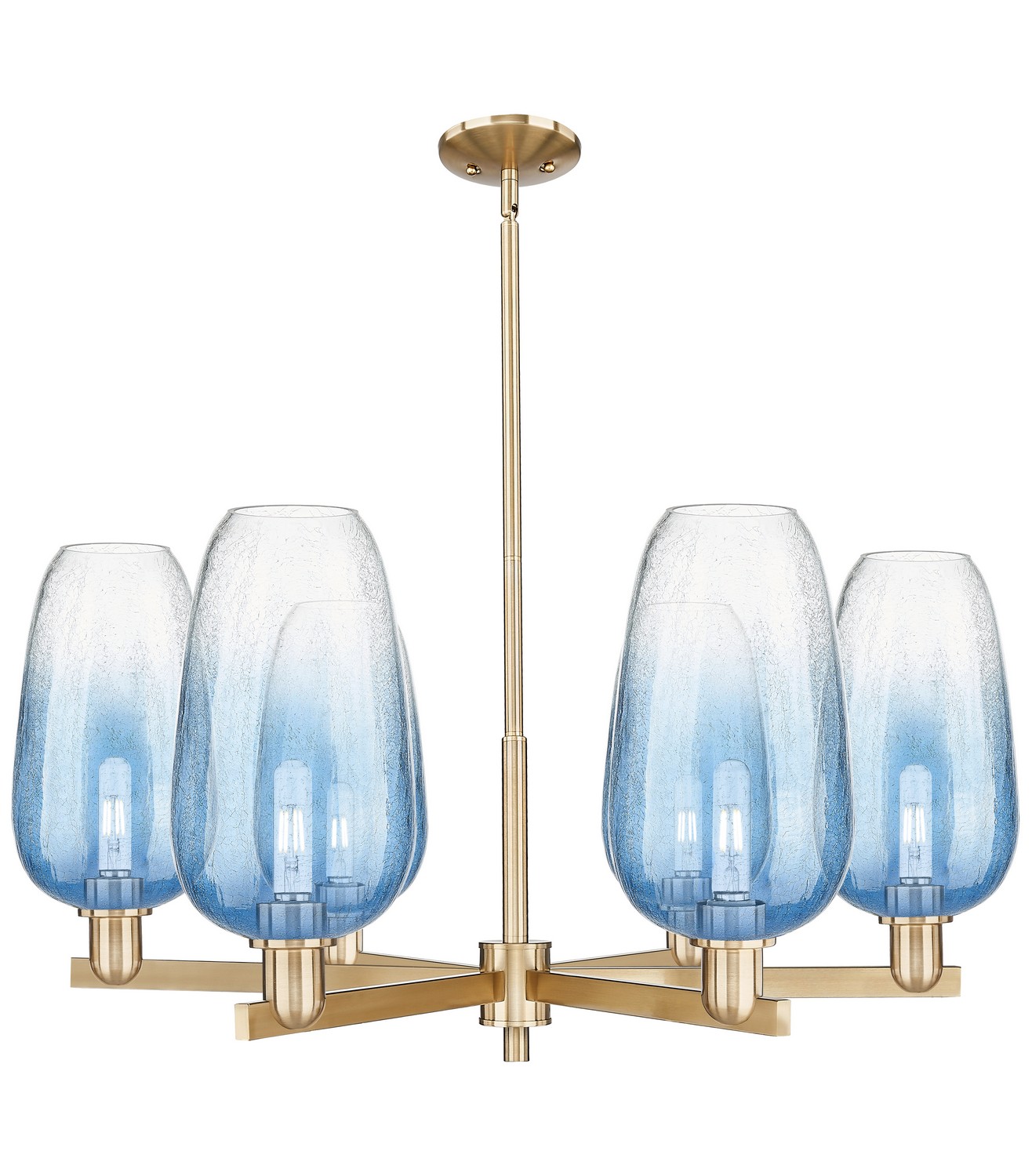 Six Light Chandelier by Innovations - Arcadia Collection, Champagne Bronze Finish - 716-6CR-CB-G484-7SB