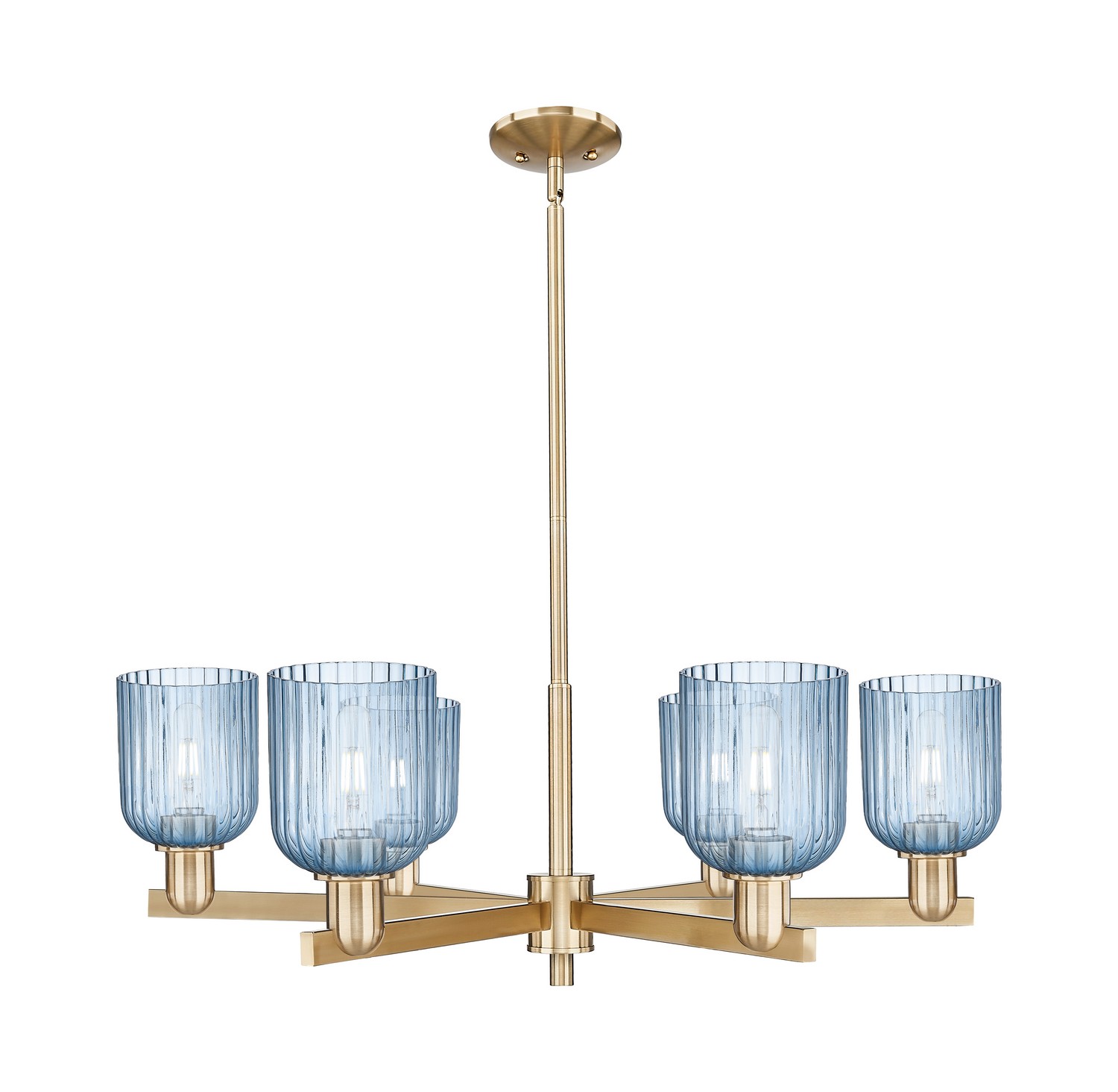 Six Light Chandelier by Innovations - Arcadia Collection, Champagne Bronze Finish - 716-6CR-CB-G559-5BL