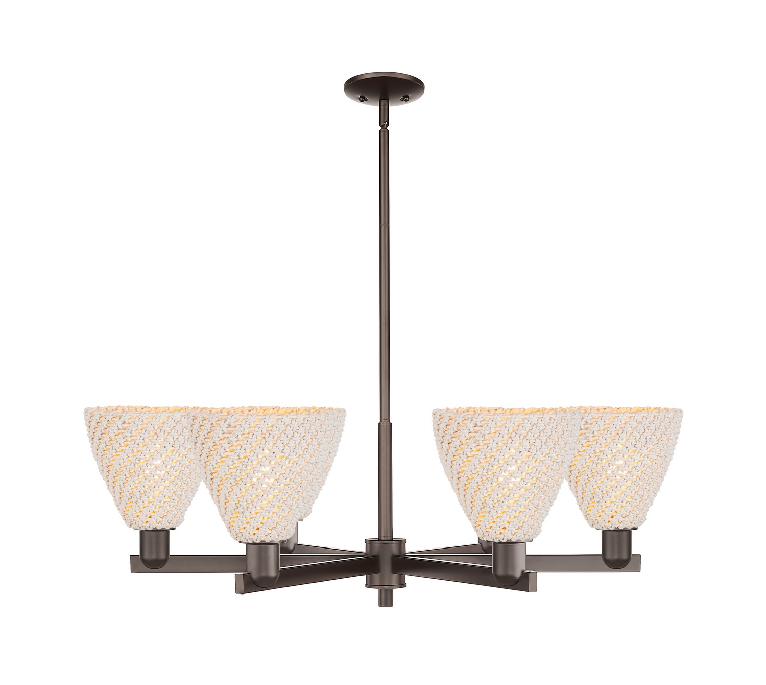 Six Light Chandelier by Innovations - Arcadia Collection, Oil Rubbed Bronze Finish - 716-6CR-OB-NBD-75-NAT