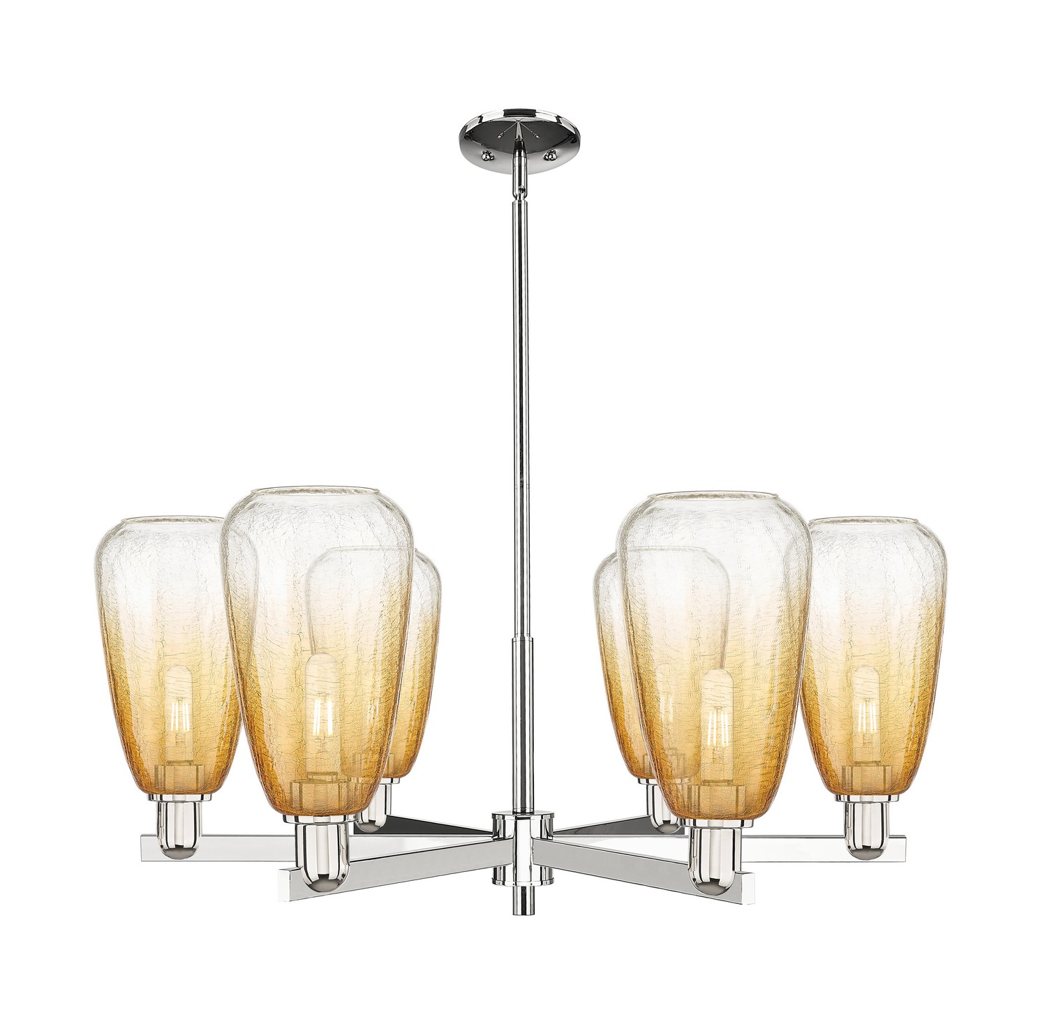 Six Light Chandelier by Innovations - Arcadia Collection, Polished Nickel Finish - 716-6CR-PN-G480-6AM