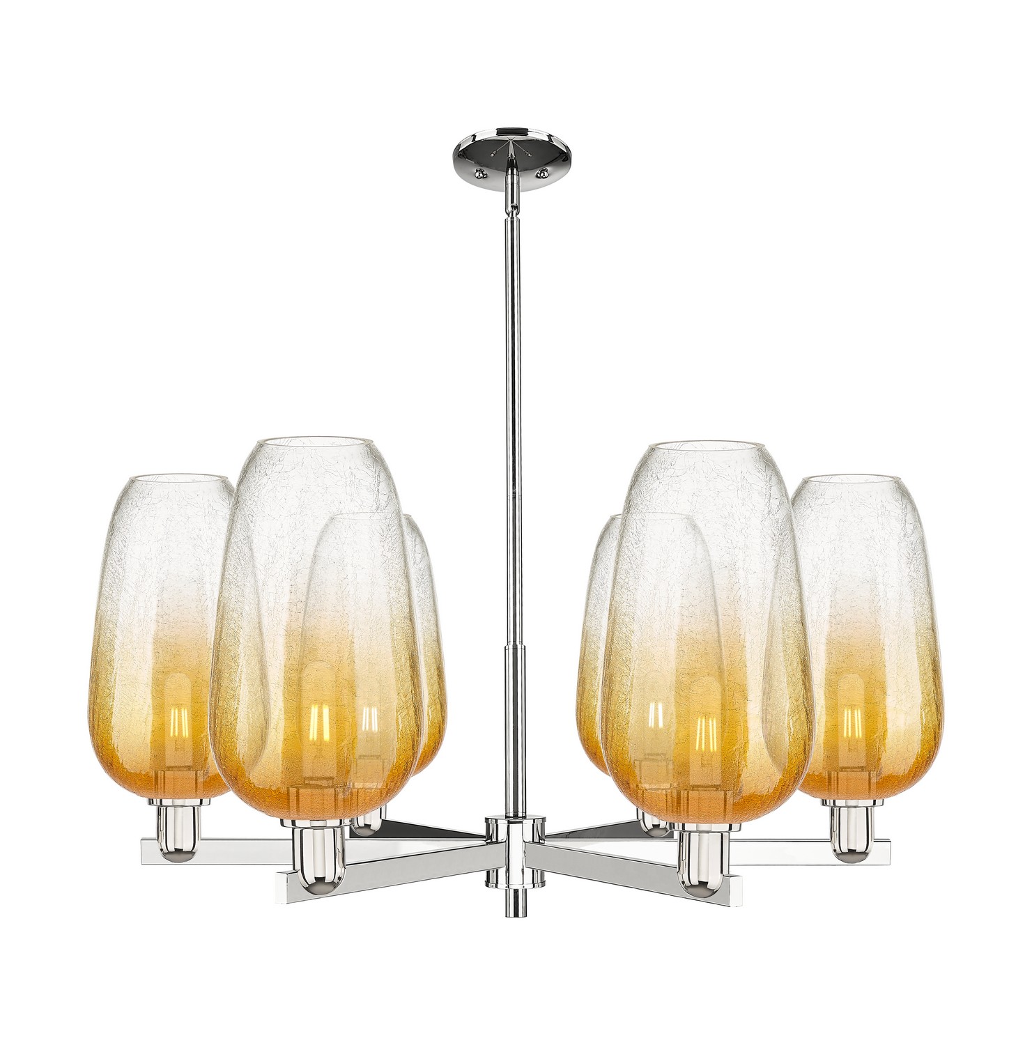 Six Light Chandelier by Innovations - Arcadia Collection, Polished Nickel Finish - 716-6CR-PN-G484-7AM