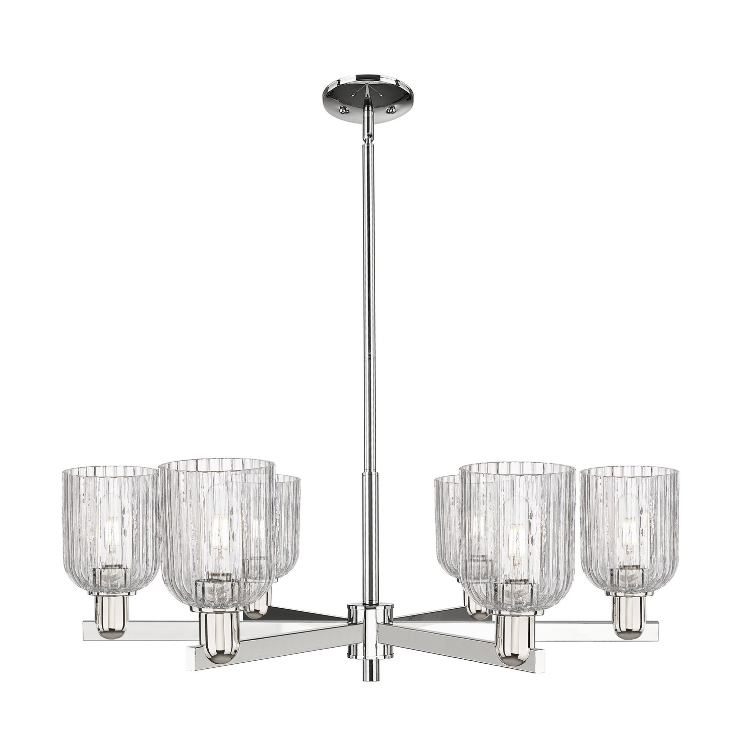 Six Light Chandelier by Innovations - Arcadia Collection, Polished Nickel Finish - 716-6CR-PN-G559-5CL