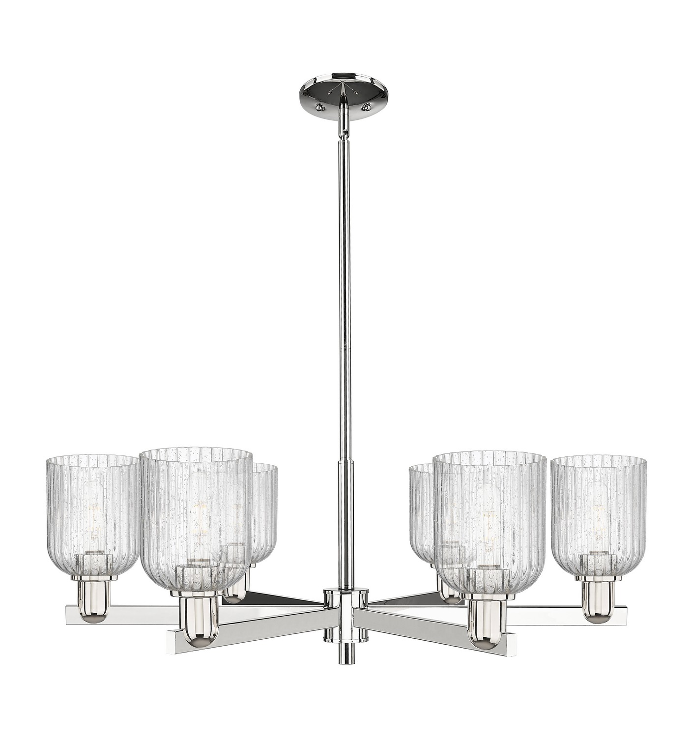 Six Light Chandelier by Innovations - Arcadia Collection, Polished Nickel Finish - 716-6CR-PN-G559-5SDY