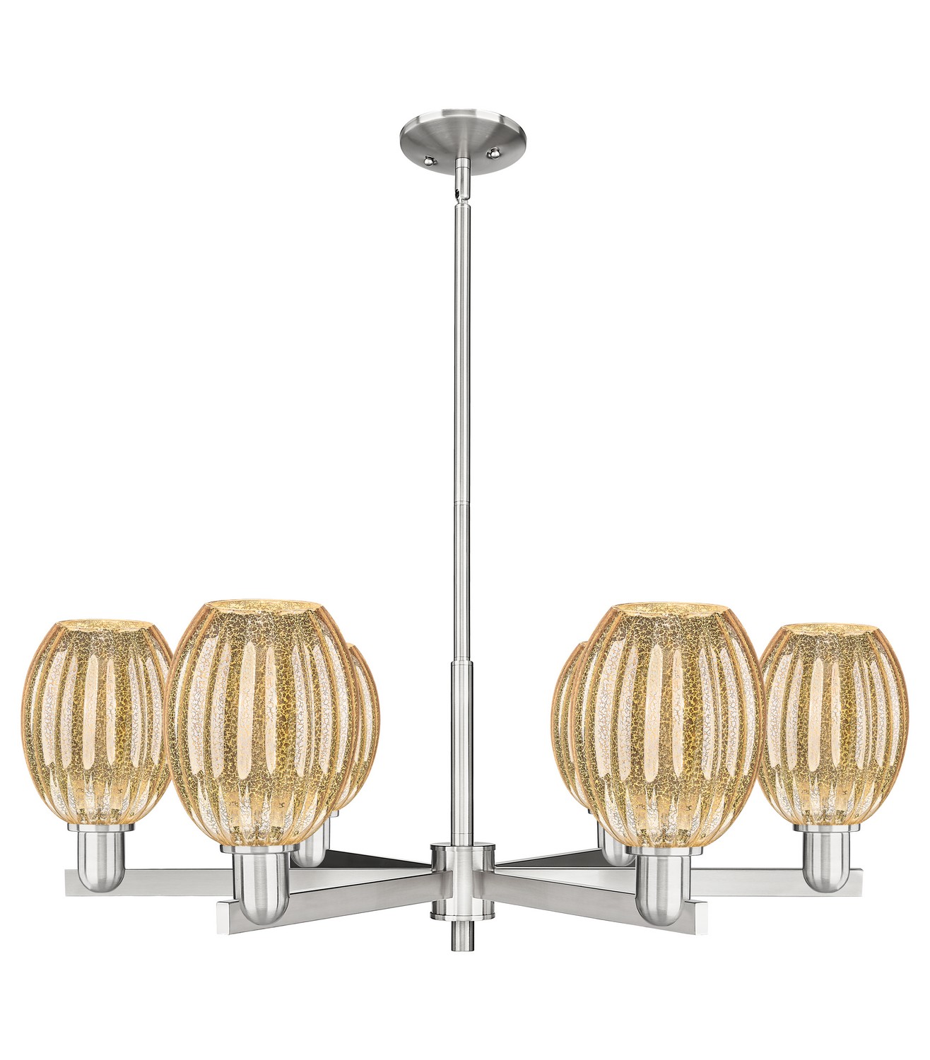 Six Light Chandelier by Innovations - Arcadia Collection, Satin Nickel Finish - 716-6CR-SN-G459-6ME