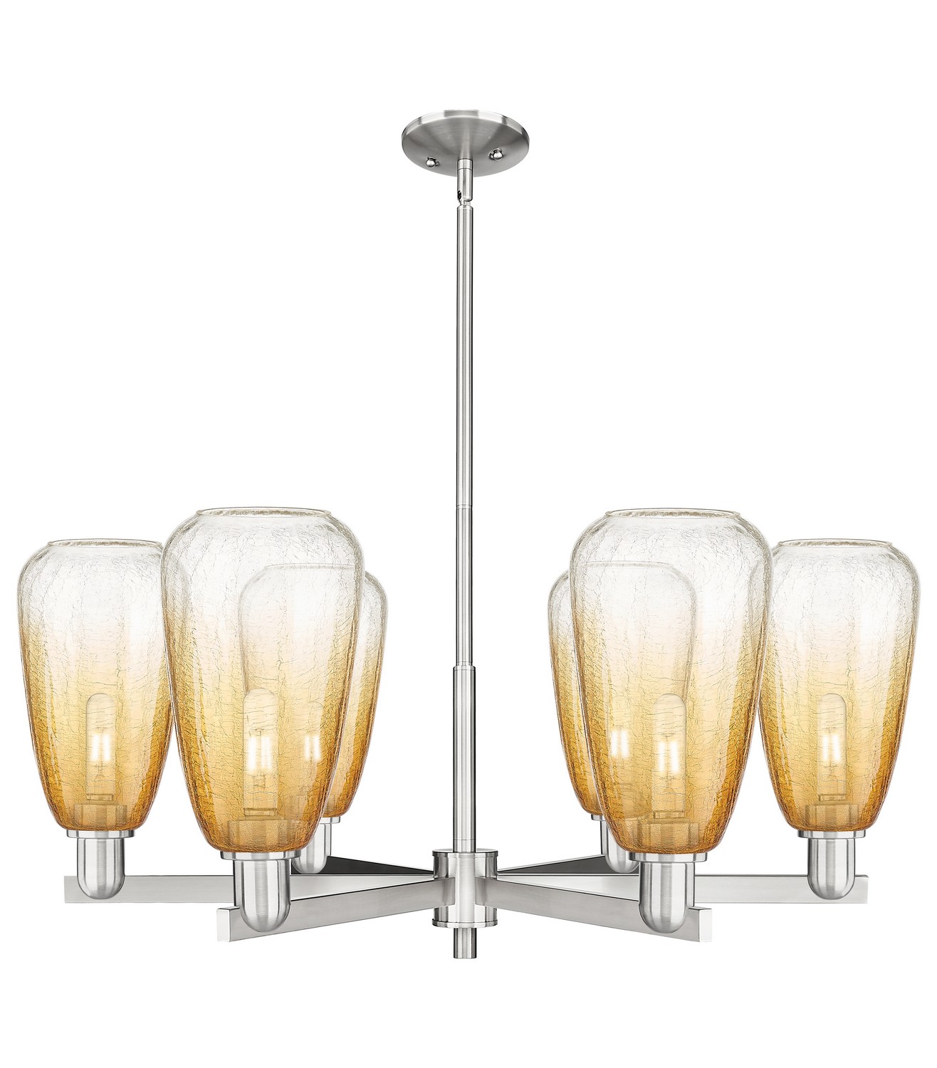 Six Light Chandelier by Innovations - Arcadia Collection, Satin Nickel Finish - 716-6CR-SN-G480-6AM