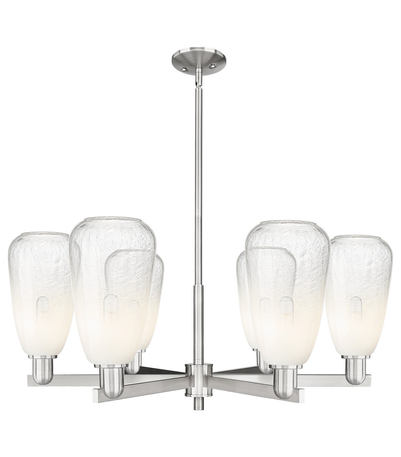 Six Light Chandelier by Innovations - Arcadia Collection, Satin Nickel Finish - 716-6CR-SN-G480-6OP