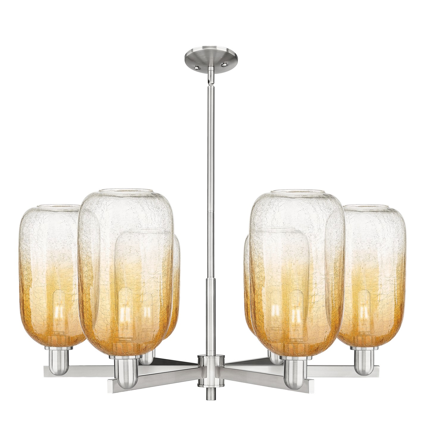 Six Light Chandelier by Innovations - Arcadia Collection, Satin Nickel Finish - 716-6CR-SN-G482-7AM