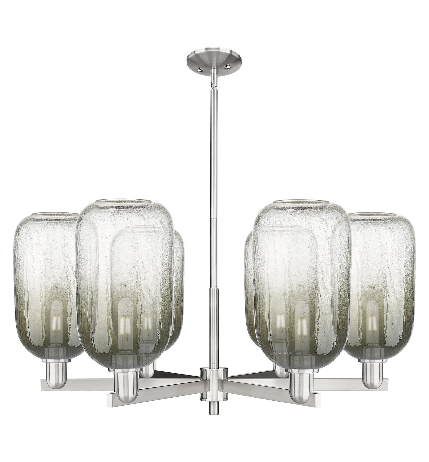Six Light Chandelier by Innovations - Arcadia Collection, Satin Nickel Finish - 716-6CR-SN-G482-7SL