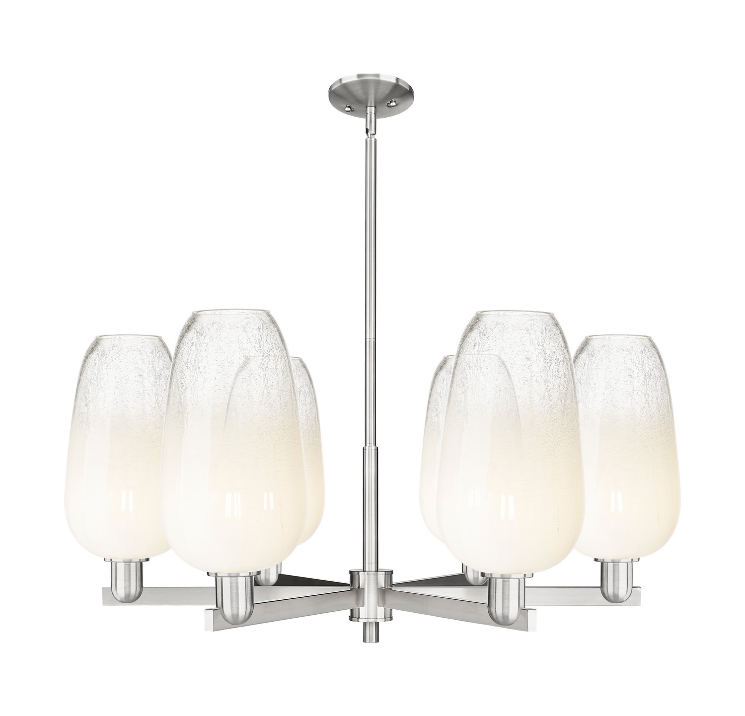 Six Light Chandelier by Innovations - Arcadia Collection, Satin Nickel Finish - 716-6CR-SN-G484-7OP