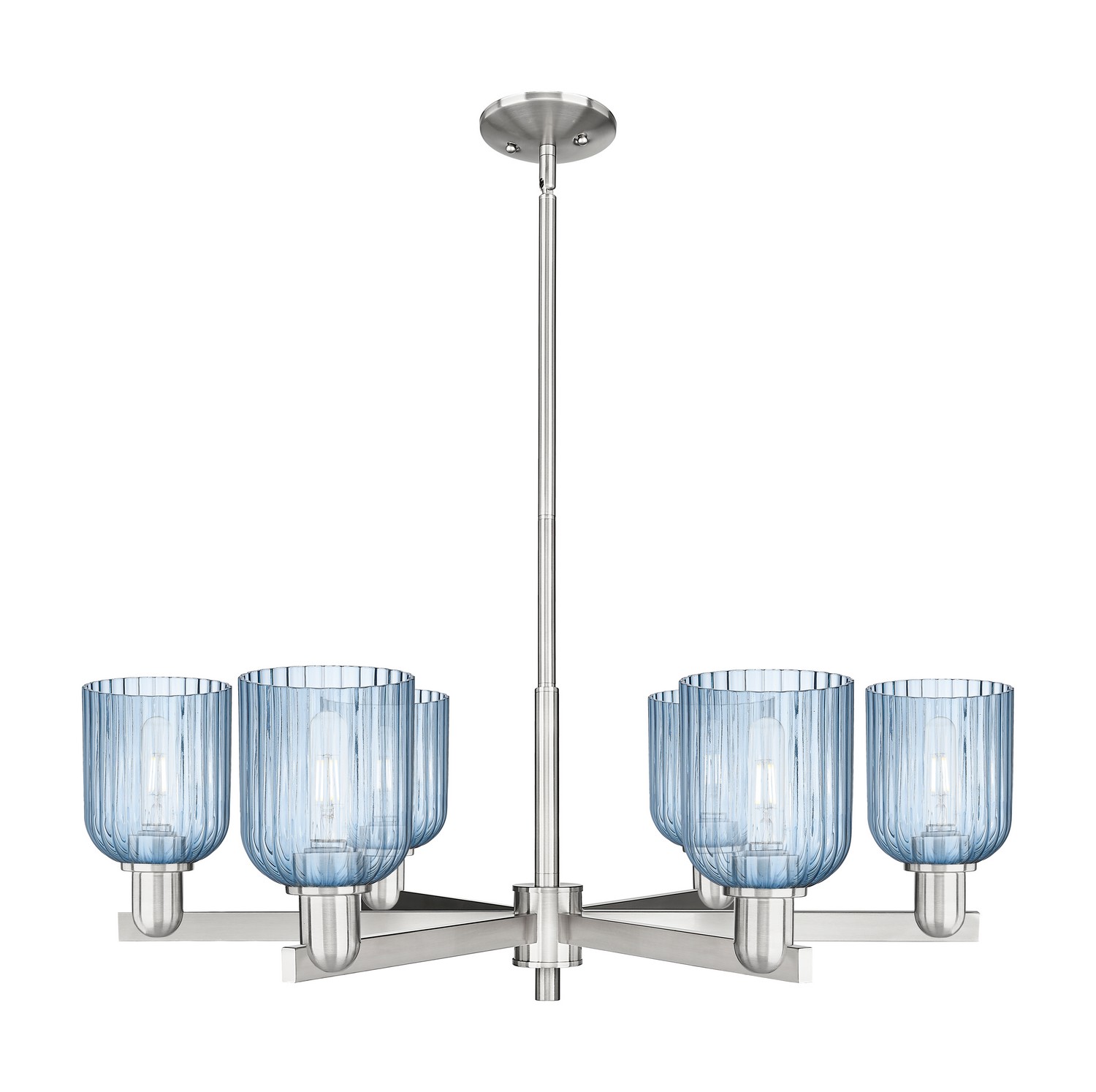 Six Light Chandelier by Innovations - Arcadia Collection, Satin Nickel Finish - 716-6CR-SN-G559-5BL