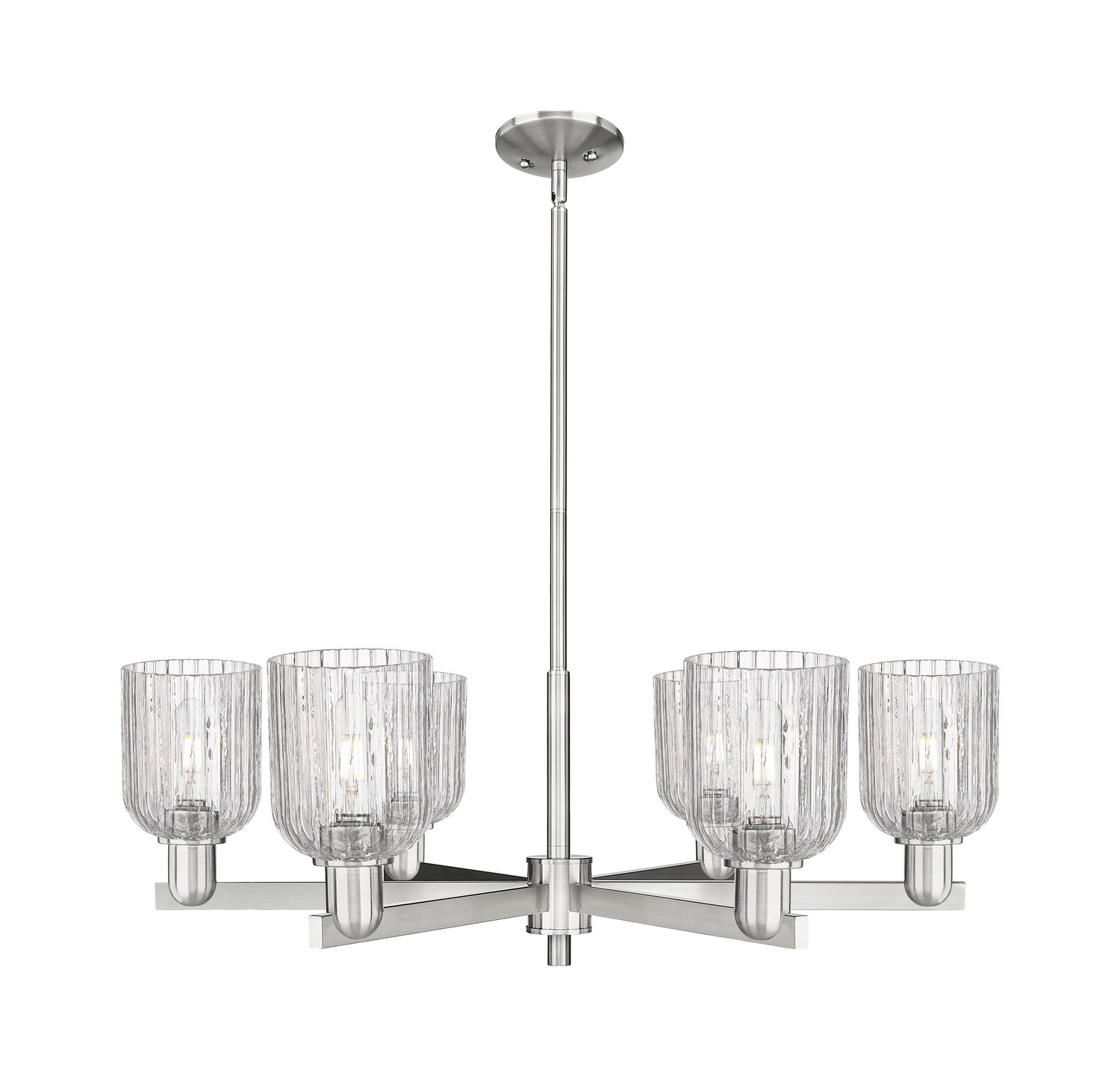 Six Light Chandelier by Innovations - Arcadia Collection, Satin Nickel Finish - 716-6CR-SN-G559-5CL